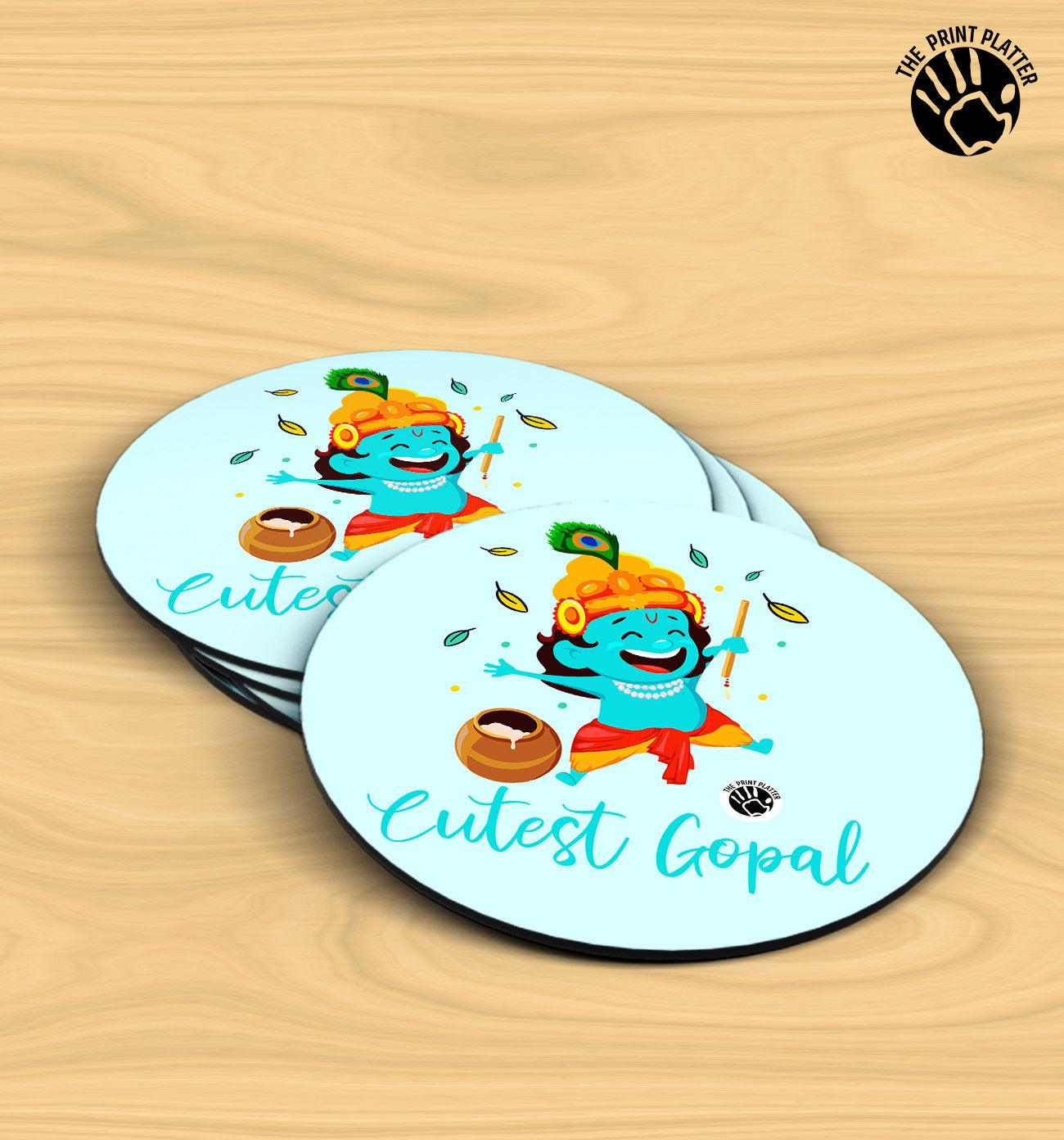 Cutest Gopal - MDF Tea Coaster Pack Of 4 | TC-16