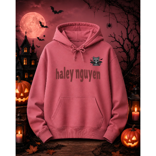 Image swatch + warp text hoodie