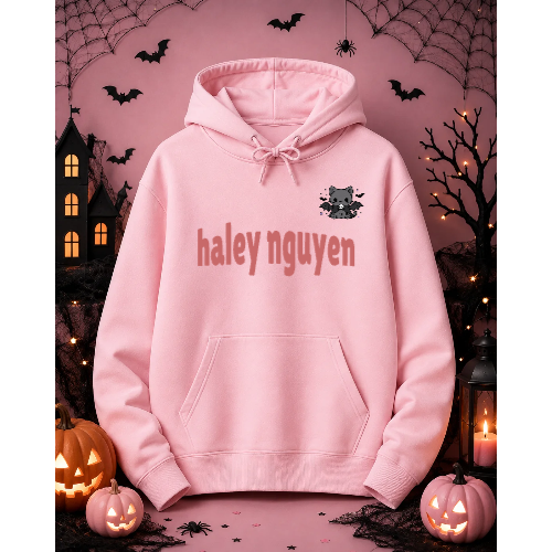 Image swatch + warp text hoodie