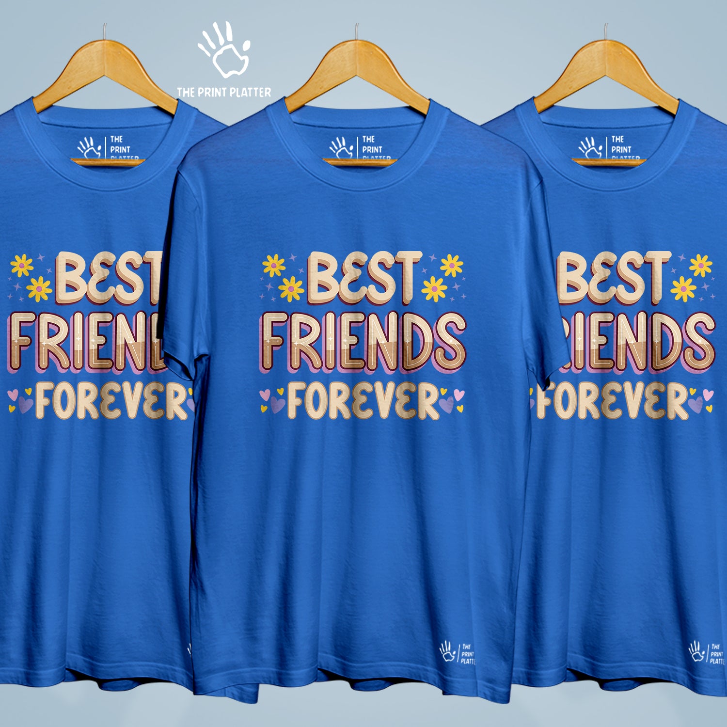 Best Friends Forever Cotton Bio Wash 180gsm T-shirt | 3Combo-FriendshipDay-13-BFF