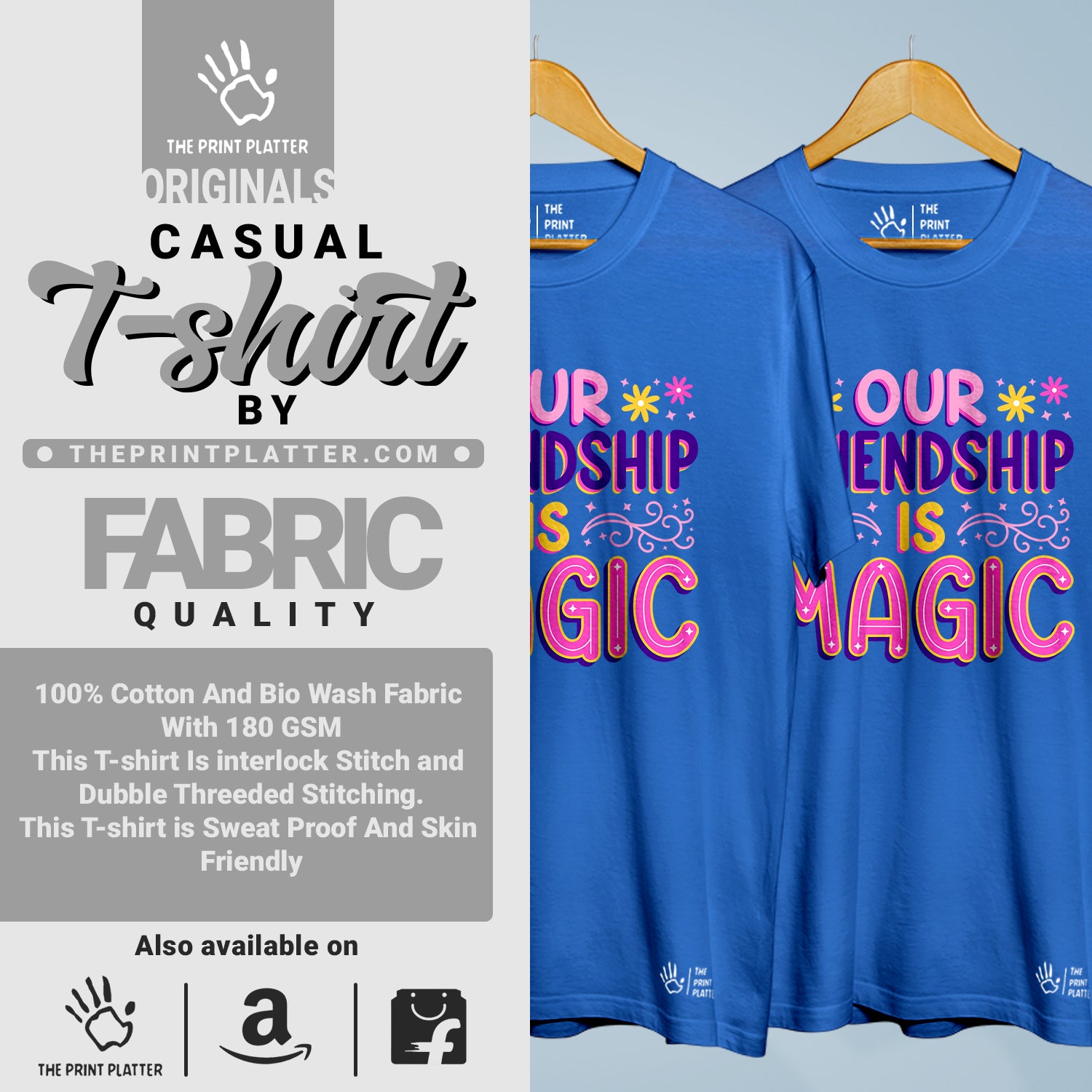 Our Friendship Is Magic Cotton Bio Wash 180gsm T-shirt | 3Combo-FriendshipDay-14-OFIM