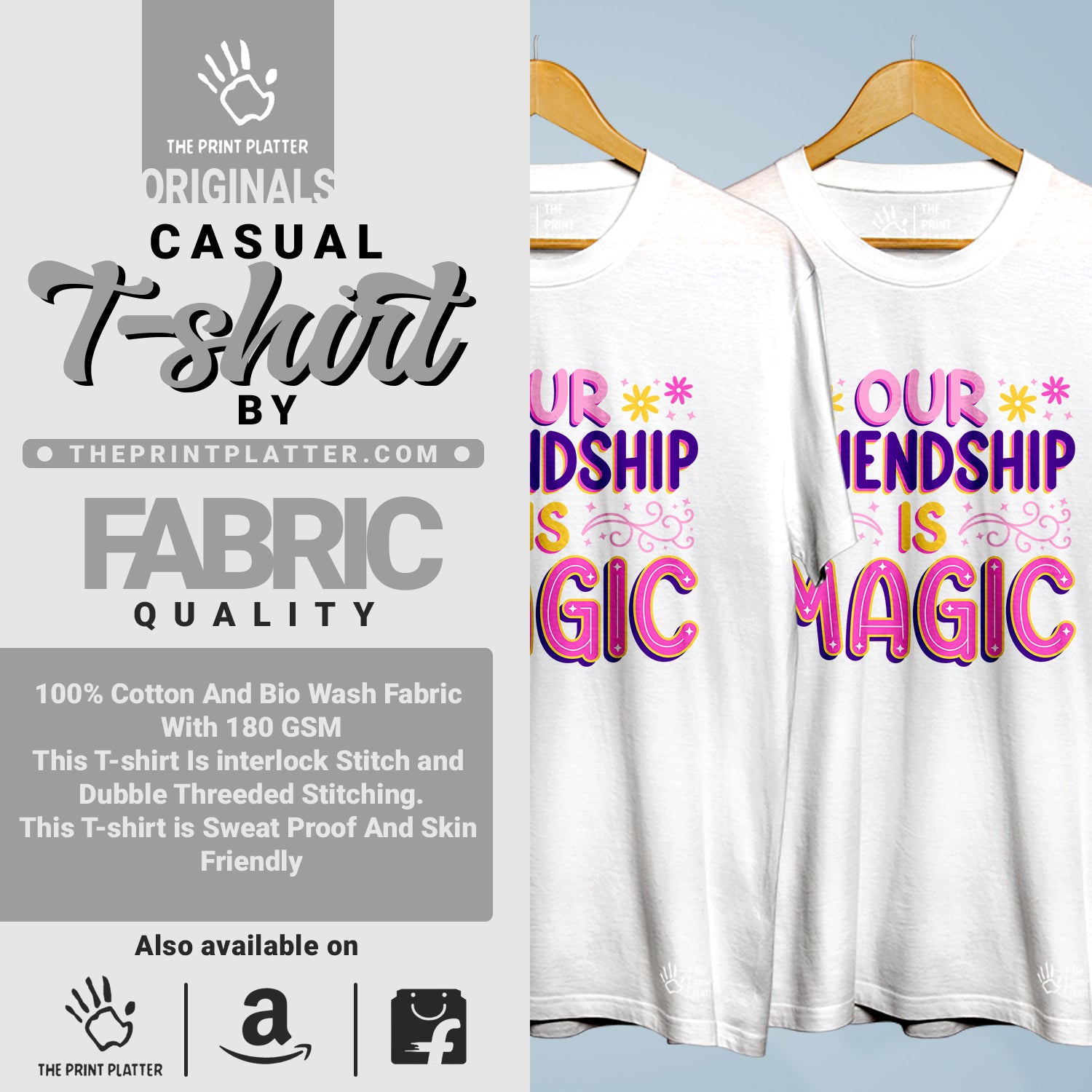 Our Friendship Is Magic Cotton Bio Wash 180gsm T-shirt | 3Combo-FriendshipDay-14-OFIM