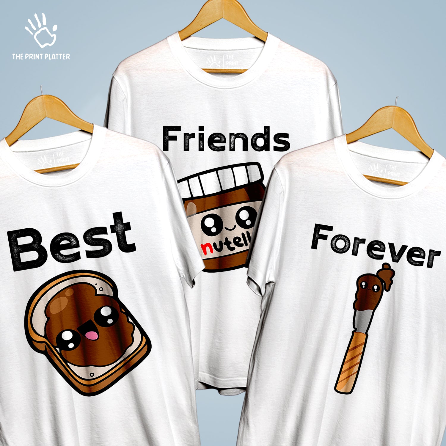 Best Friends Forever Cotton Bio Wash 180gsm T-shirt | 3Combo-FriendshipDay-2-BFF