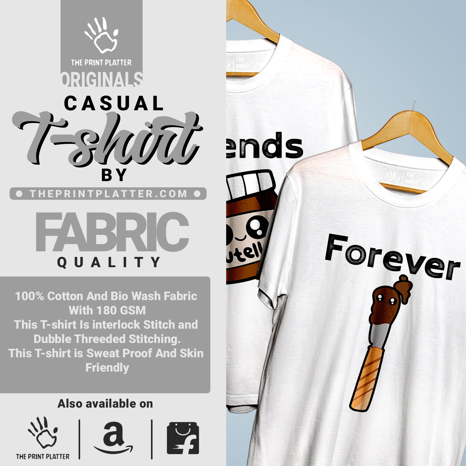 Best Friends Forever Cotton Bio Wash 180gsm T-shirt | 3Combo-FriendshipDay-2-BFF