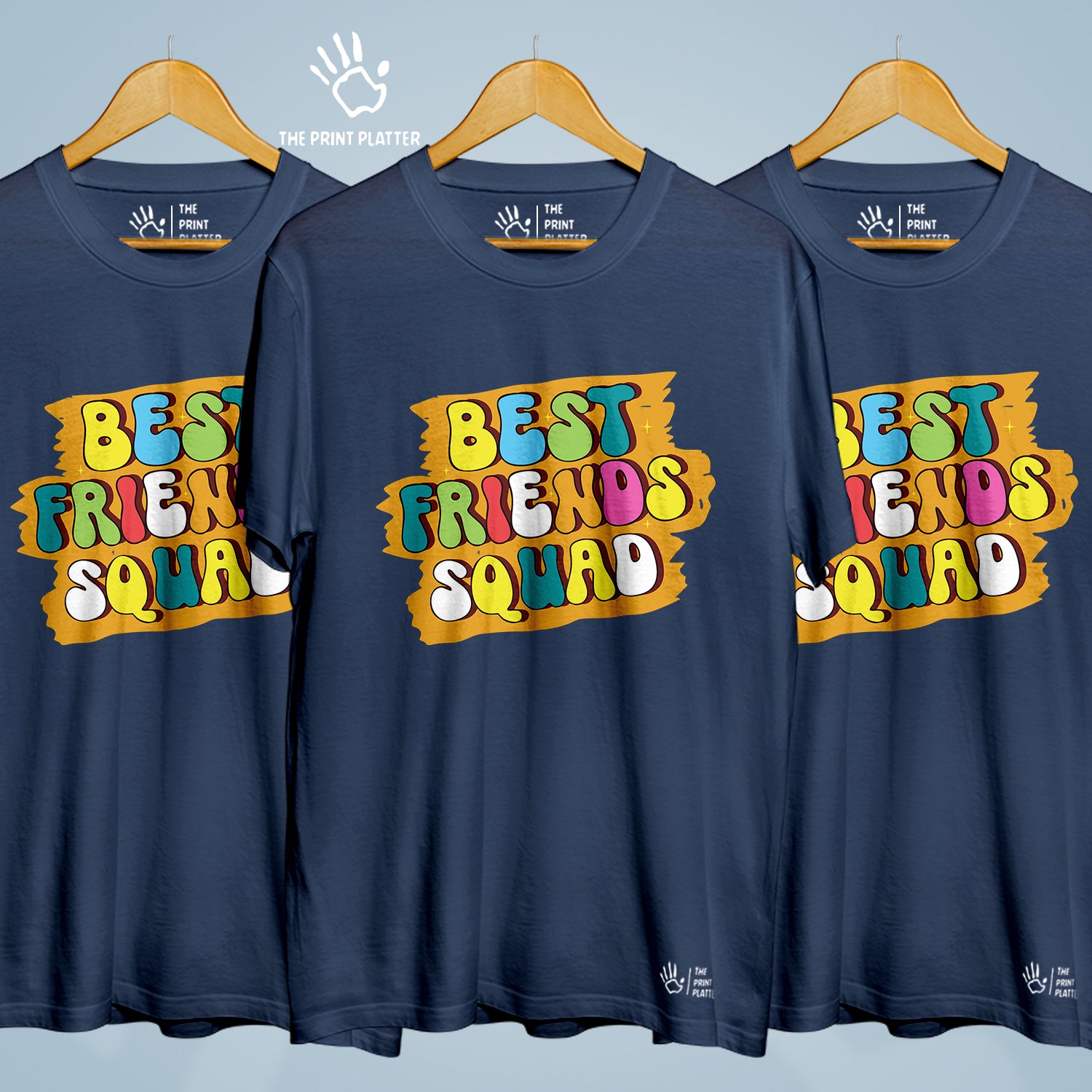 Best Friends Squad Cotton Bio Wash 180gsm T-shirt | 3Combo-FriendshipDay-5-BFS