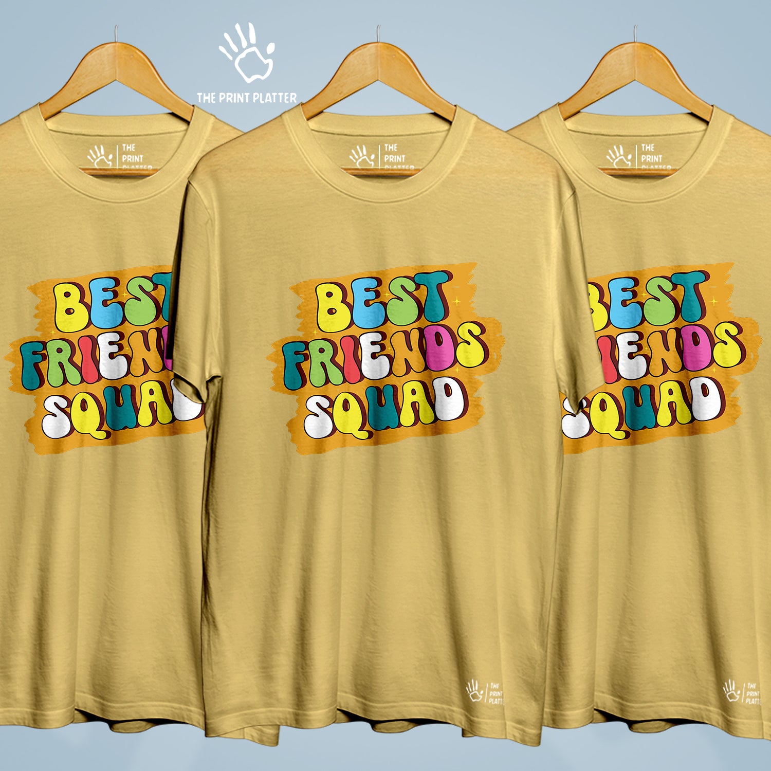 Best Friends Squad Cotton Bio Wash 180gsm T-shirt | 3Combo-FriendshipDay-5-BFS