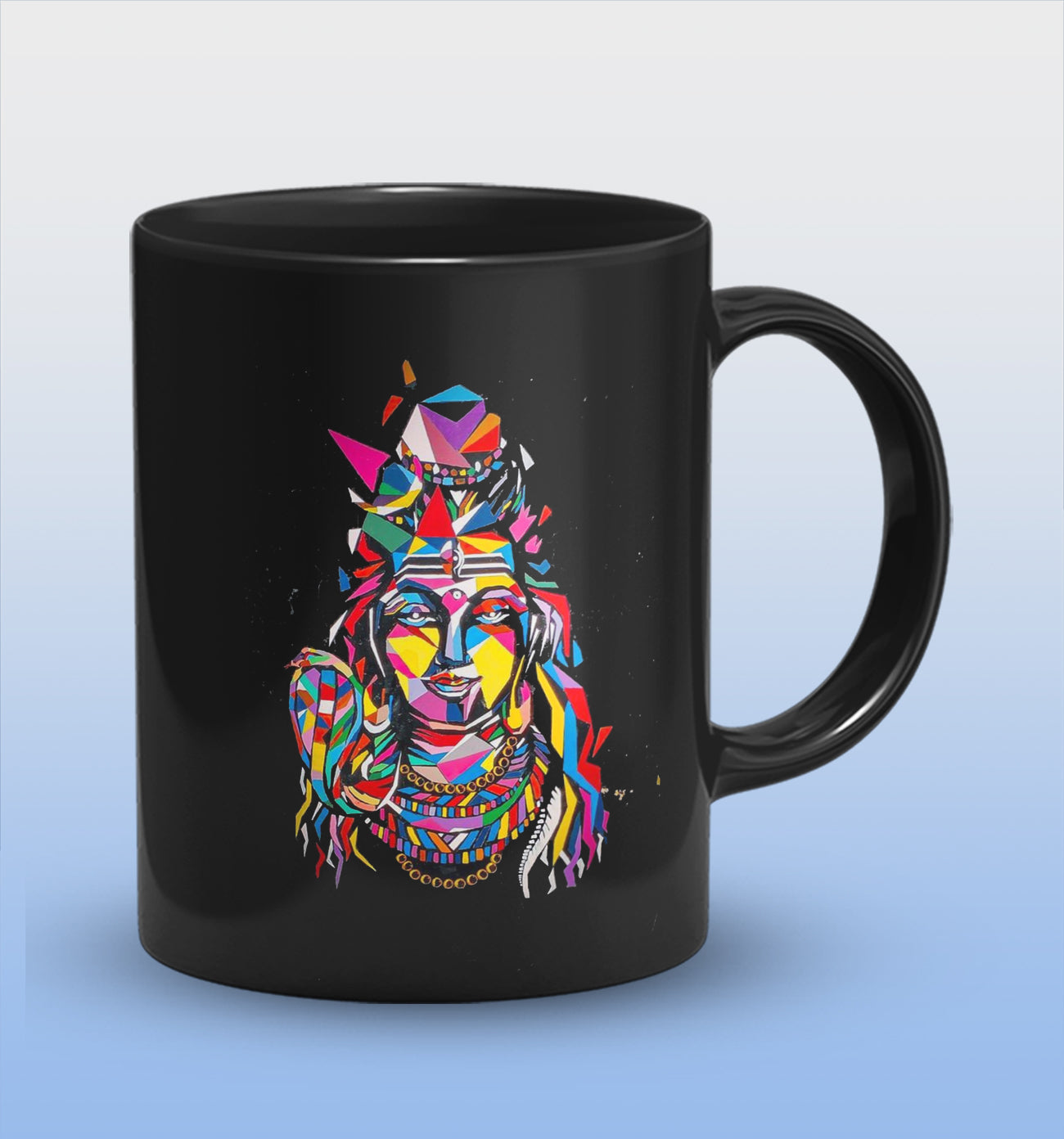 Mahadev Tripsy Full Black Ceramic Coffee Mug 330 ml, Microwave & Dishwasher Safe| CM-04