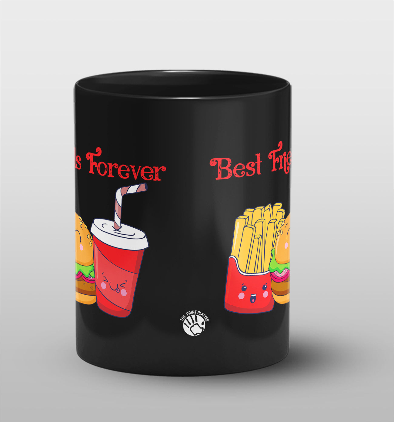 Best friends forever Full Black Cermic Coffee Mug 330 ml, Microwave & Dishwasher Safe| CM-05