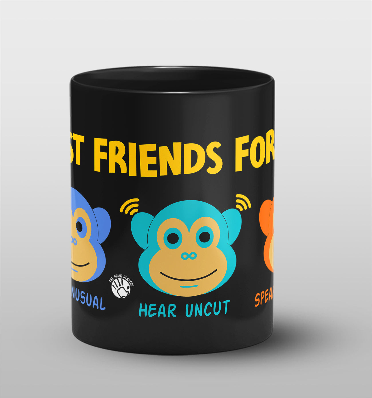 Best friends forever Full Black Cermic Coffee Mug 330 ml, Microwave & Dishwasher Safe| CM-07