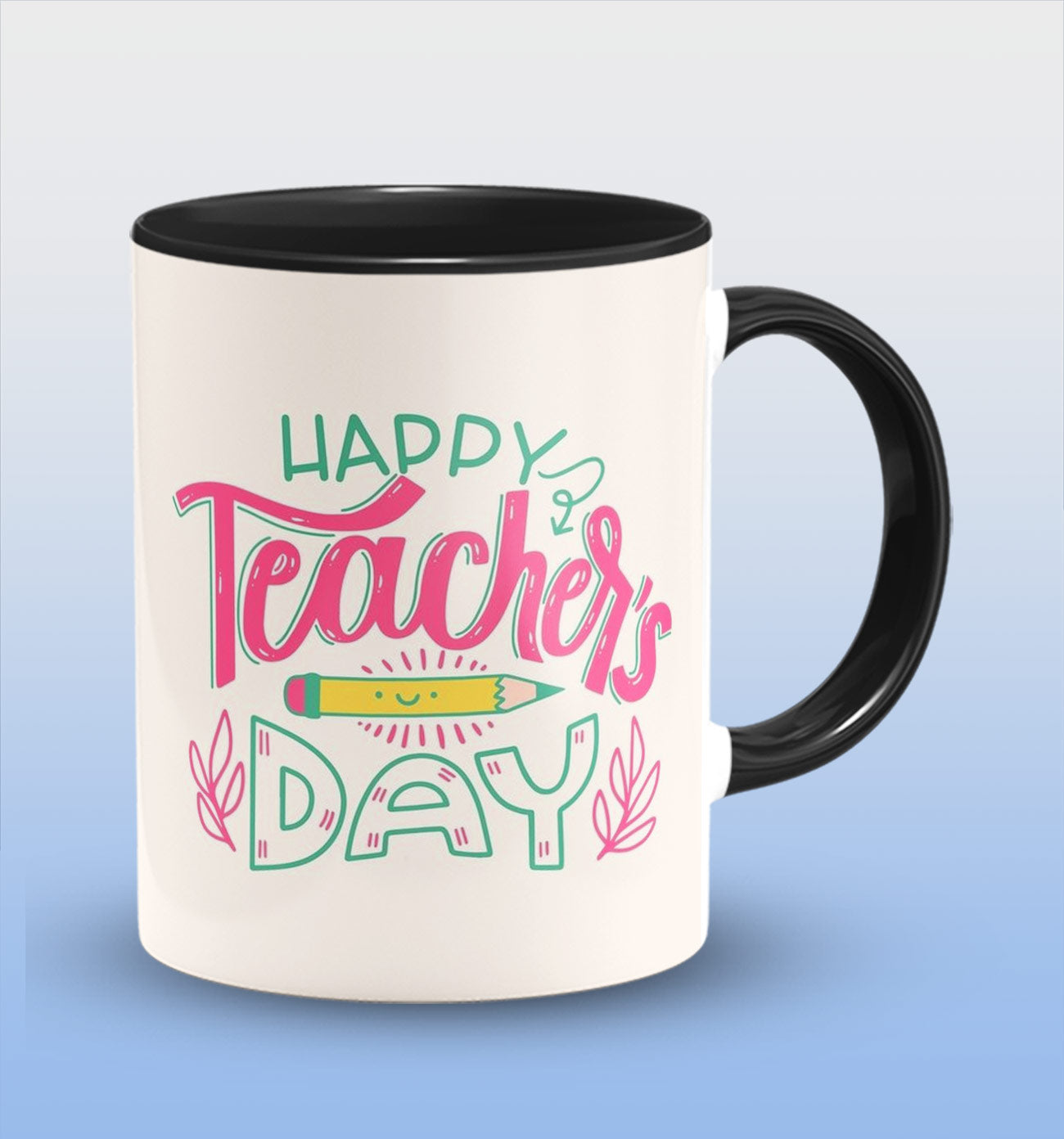 Teachers Day Inside Black Ceramic Coffee Mug 330 ml, Microwave & Dishwasher Safe| CM-32