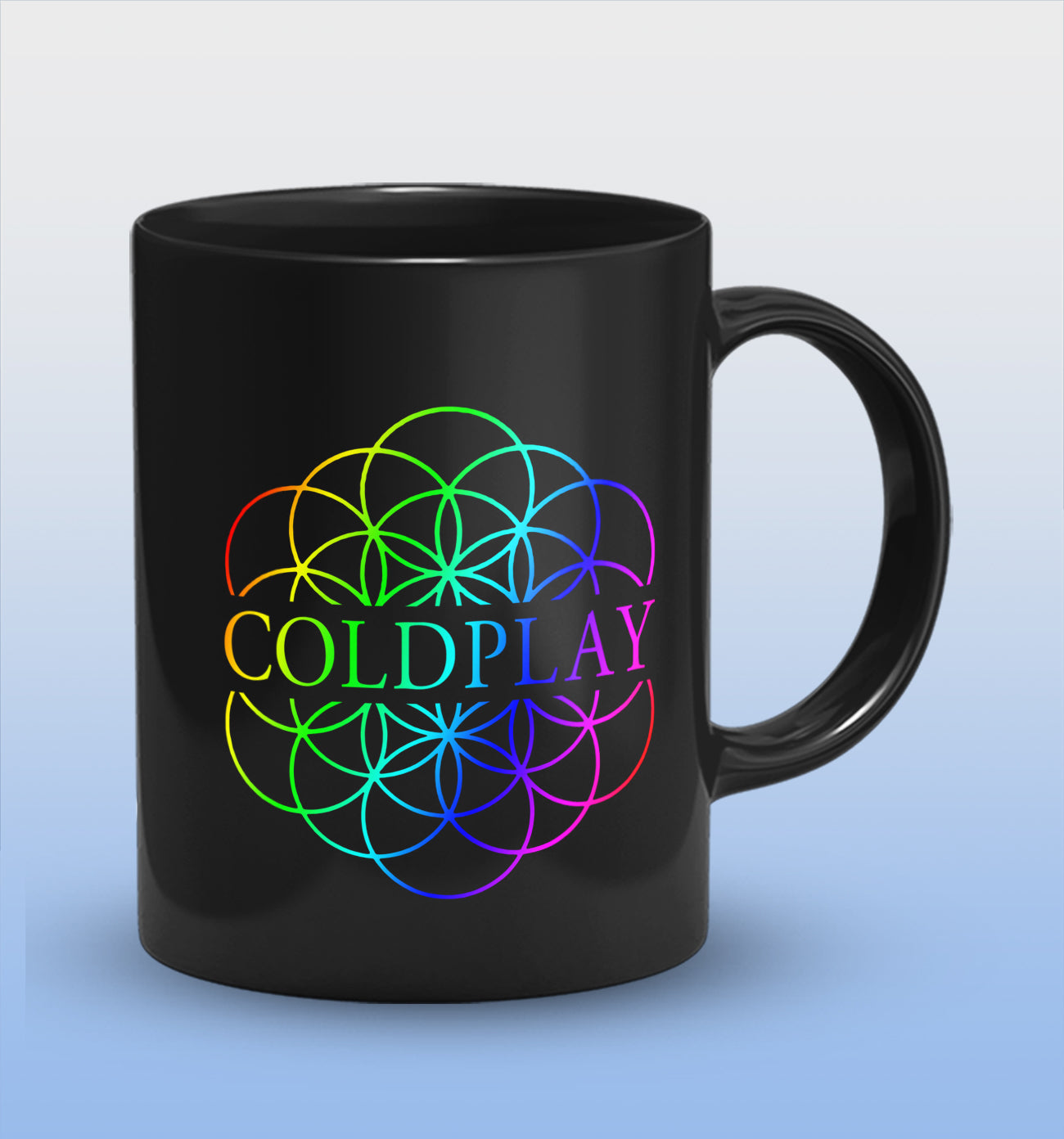 Coldplay Full Black Cermic Coffee Mug 330 ml, Microwave & Dishwasher Safe| CM-R139