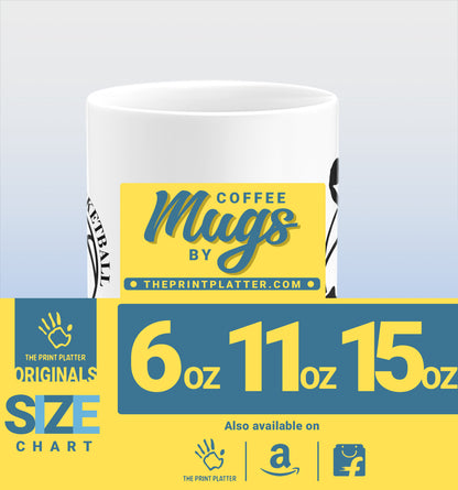 Born To Play Basketball White Cermic Coffee Mug 330 ml, Microwave & Dishwasher Safe| CM-R164
