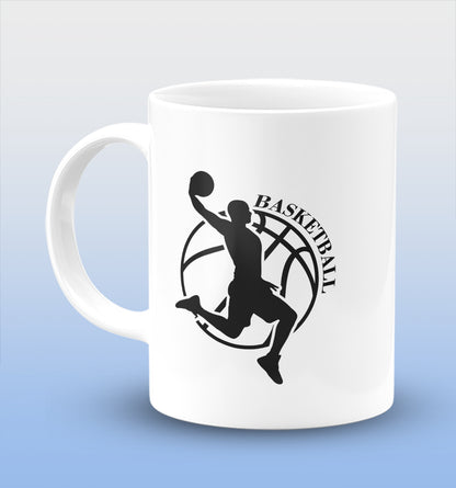 Born To Play Basketball White Cermic Coffee Mug 330 ml, Microwave & Dishwasher Safe| CM-R164