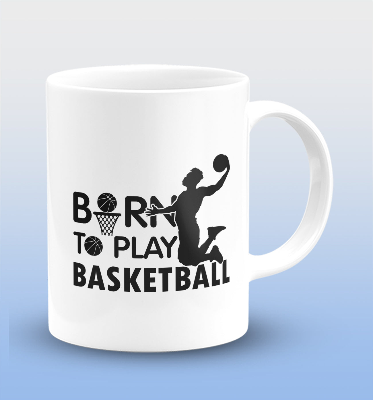 Born To Play Basketball White Cermic Coffee Mug 330 ml, Microwave & Dishwasher Safe| CM-R167