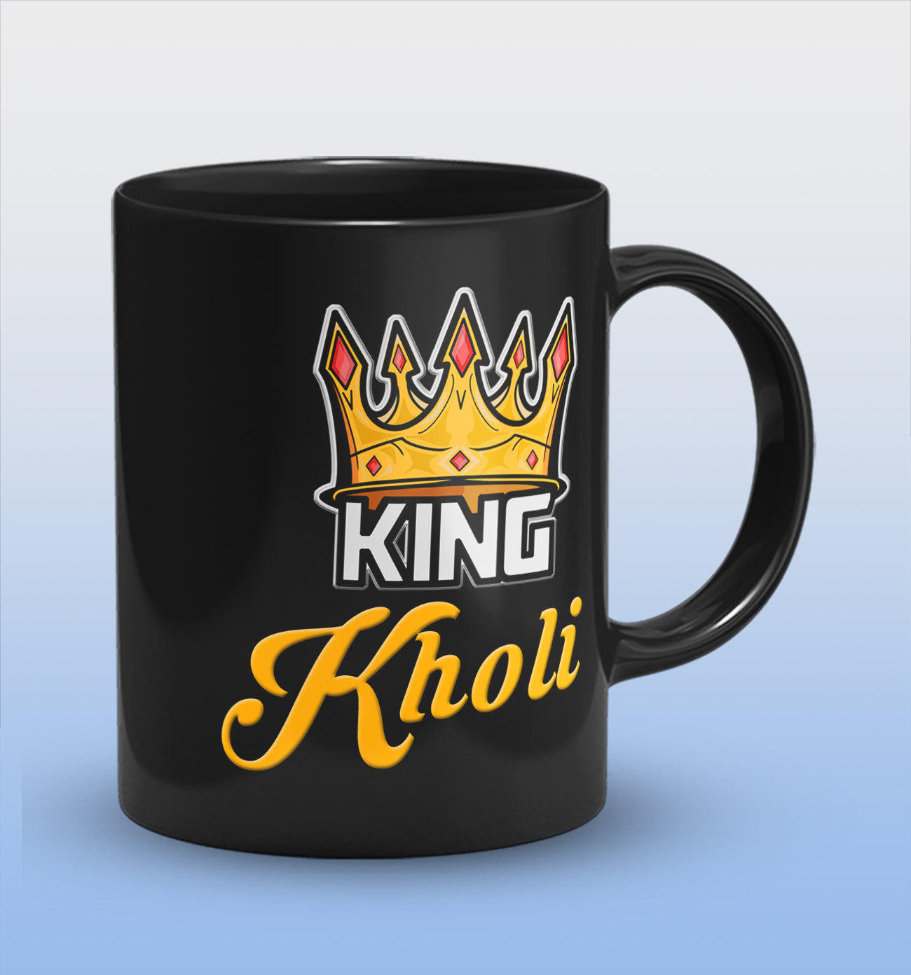 King Kholi Full Black Cermic Coffee Mug 330 ml, Microwave & Dishwasher Safe| CM-R185