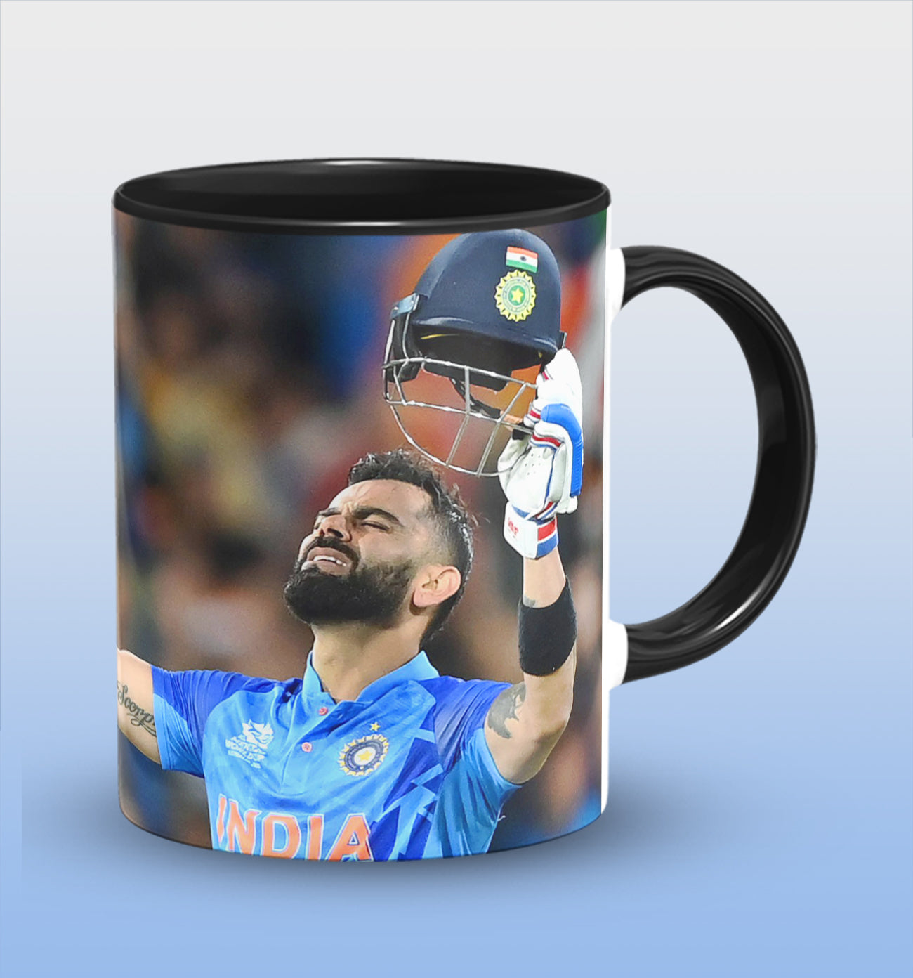 Virat Inside Black Cermic Coffee Mug 330 ml, Microwave & Dishwasher Safe| CM-R186