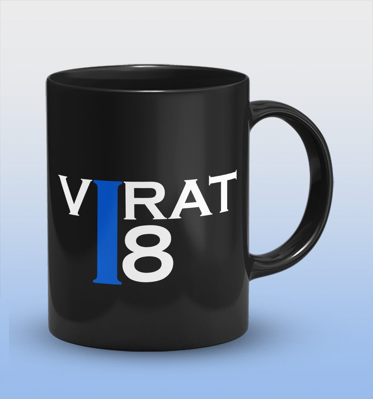 Virat 18 Full Black Cermic Coffee Mug 330 ml, Microwave & Dishwasher Safe| CM-R189