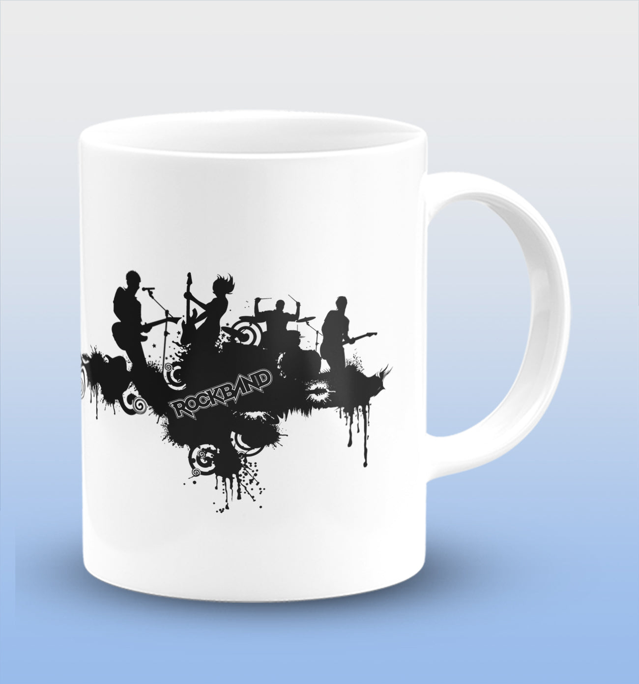 Rock Band White Cermic Coffee Mug 330 ml, Microwave & Dishwasher Safe| CM-R88