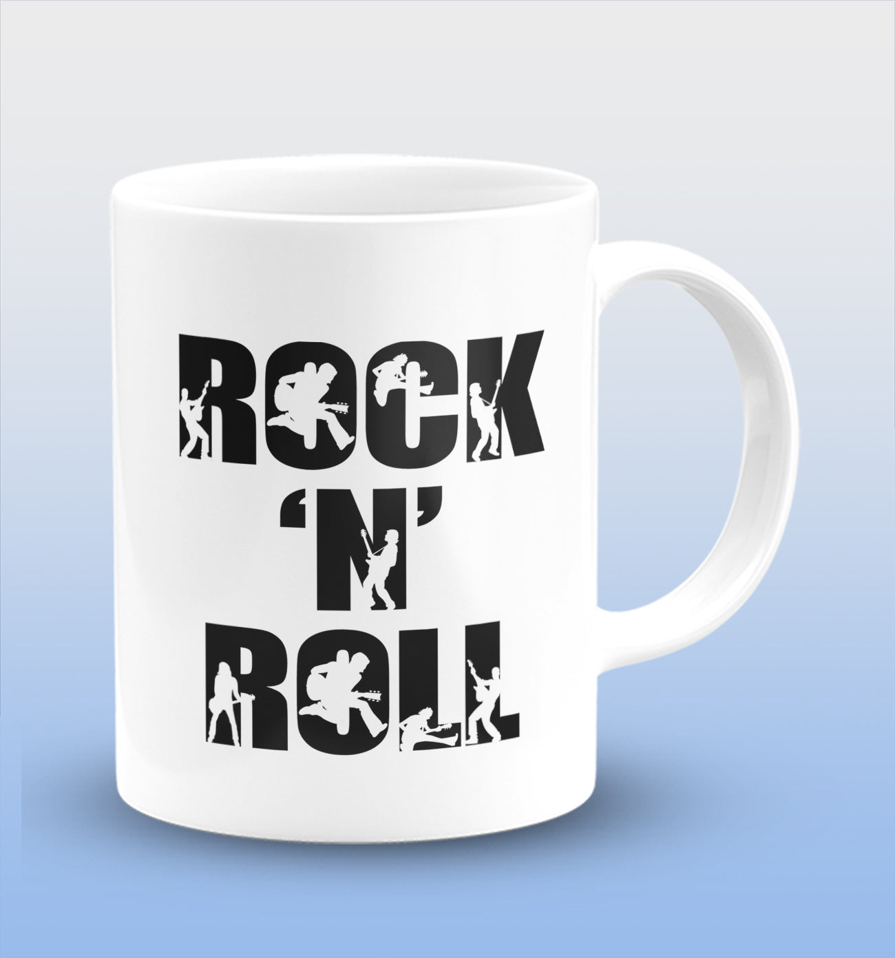 Rock 'N' Roll White Cermic Coffee Mug 330 ml, Microwave & Dishwasher Safe| CM-R89