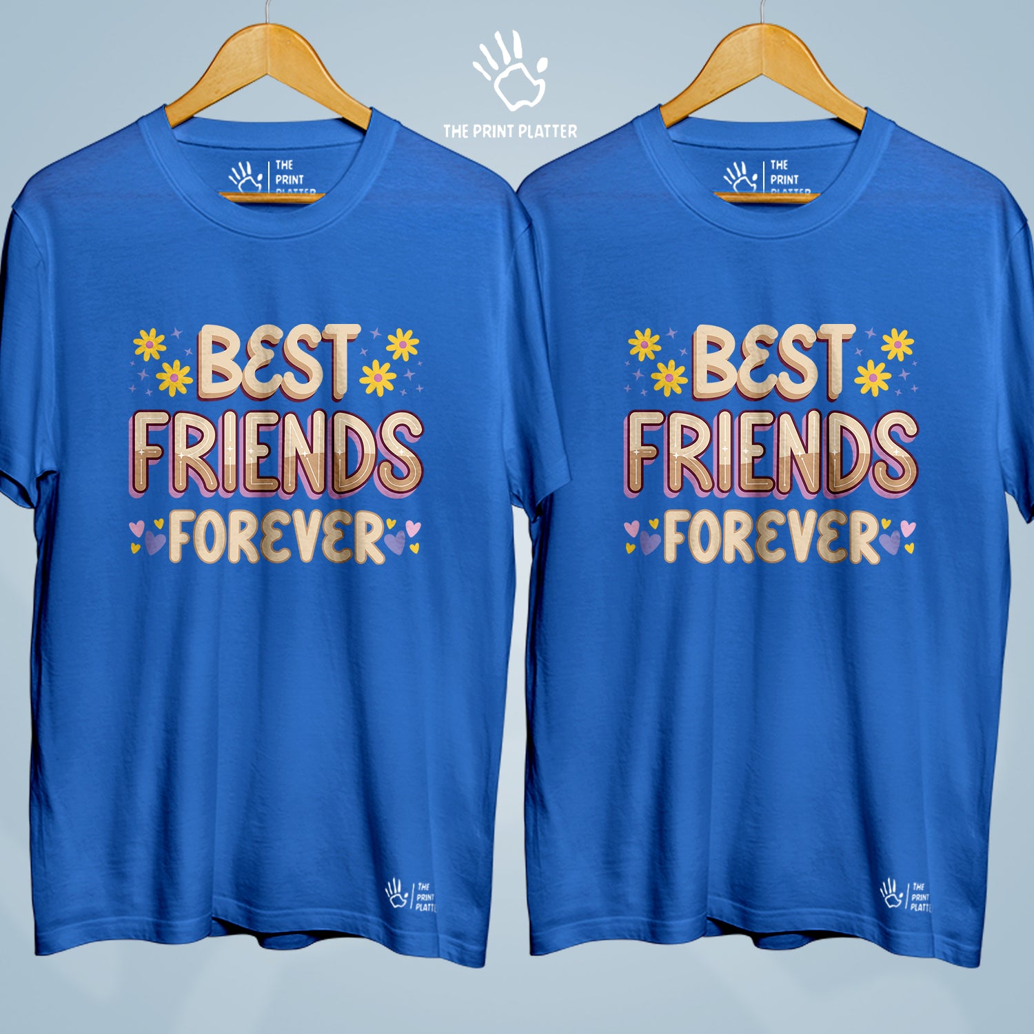 Best Friends Forever  Cotton Bio Wash 180gsm T-shirt | Combo-FriendshipDay-13-BFF