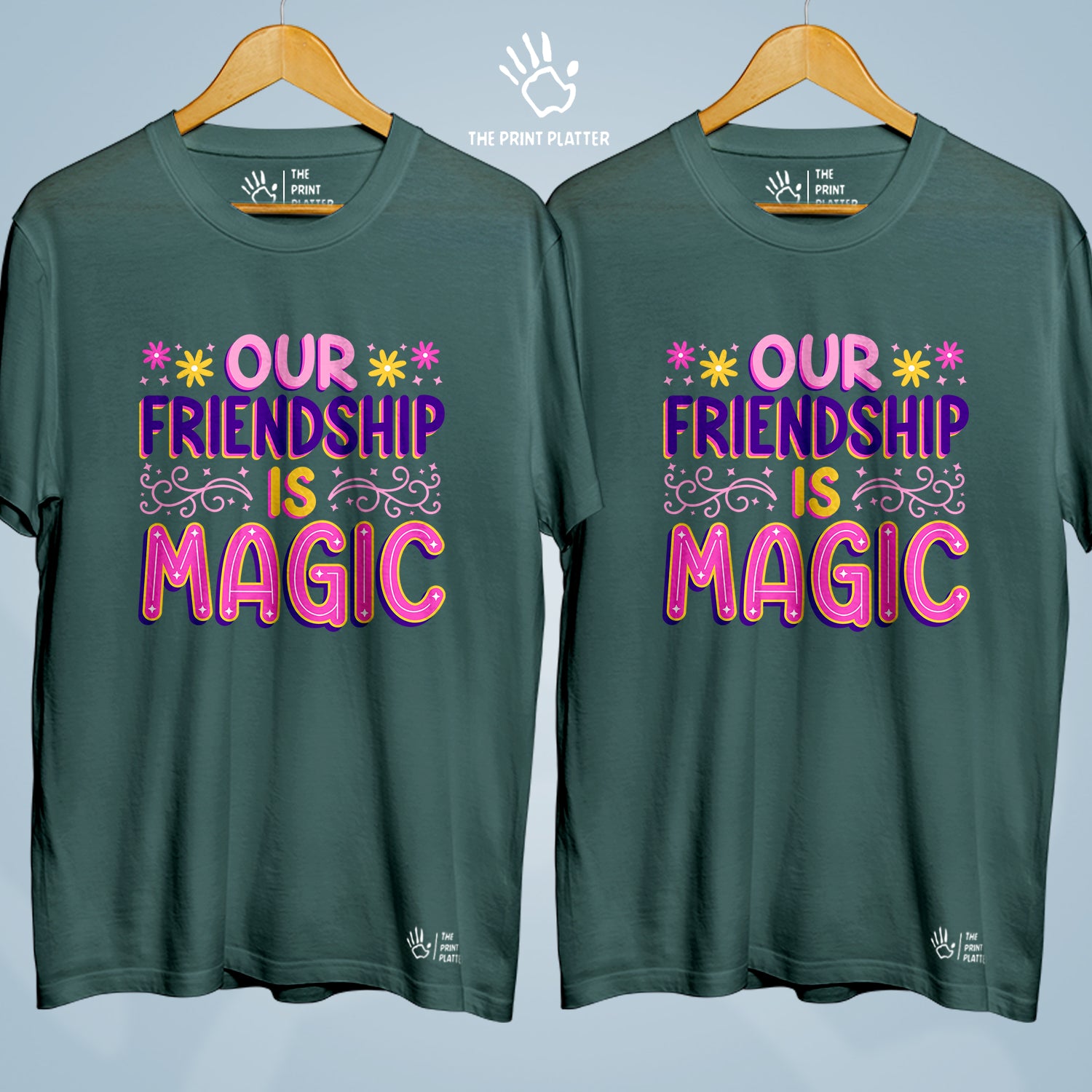 Our Friendship Is Magic Cotton Bio Wash 180gsm T-shirt | Combo-FriendshipDay-14-OFIM