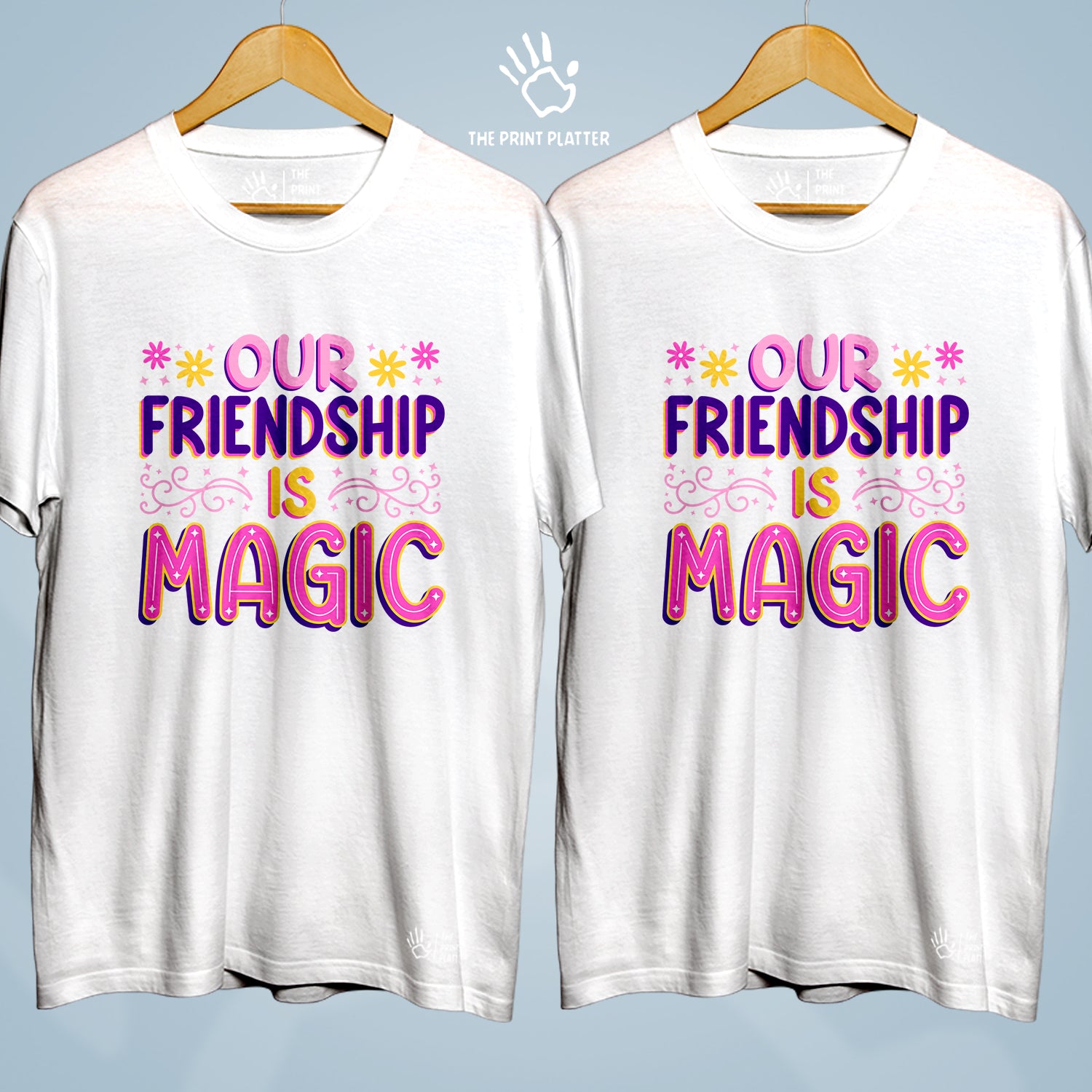 Our Friendship Is Magic Cotton Bio Wash 180gsm T-shirt | Combo-FriendshipDay-14-OFIM