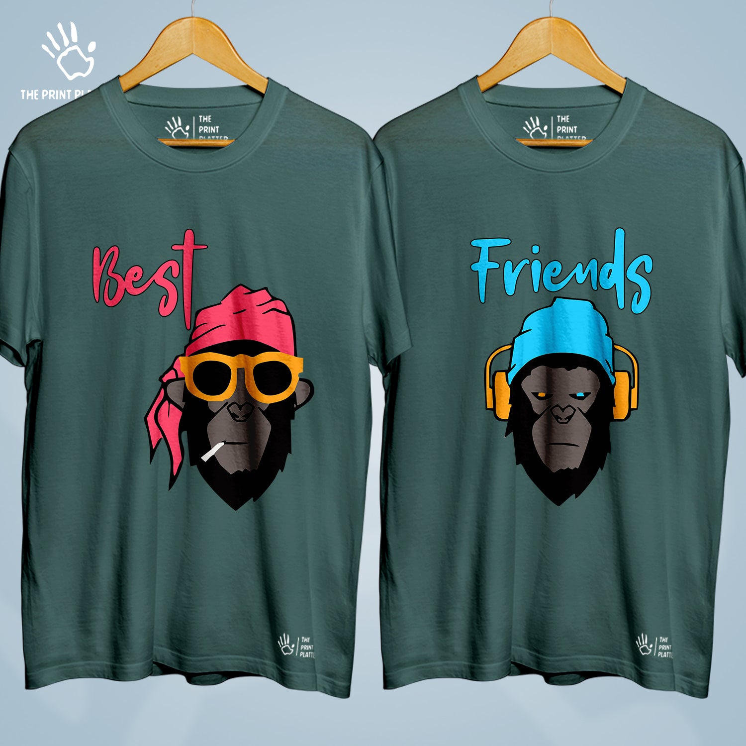 Best Friends Cotton Bio Wash 180gsm T-shirt | Combo-FriendshipDay-4-BF