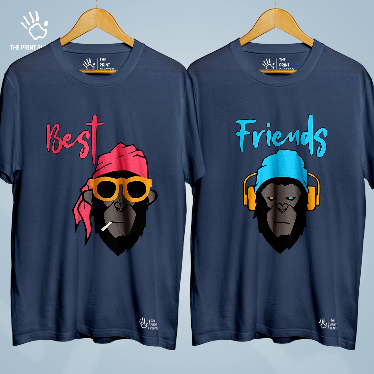 Best Friends Cotton Bio Wash 180gsm T-shirt | Combo-FriendshipDay-4-BF