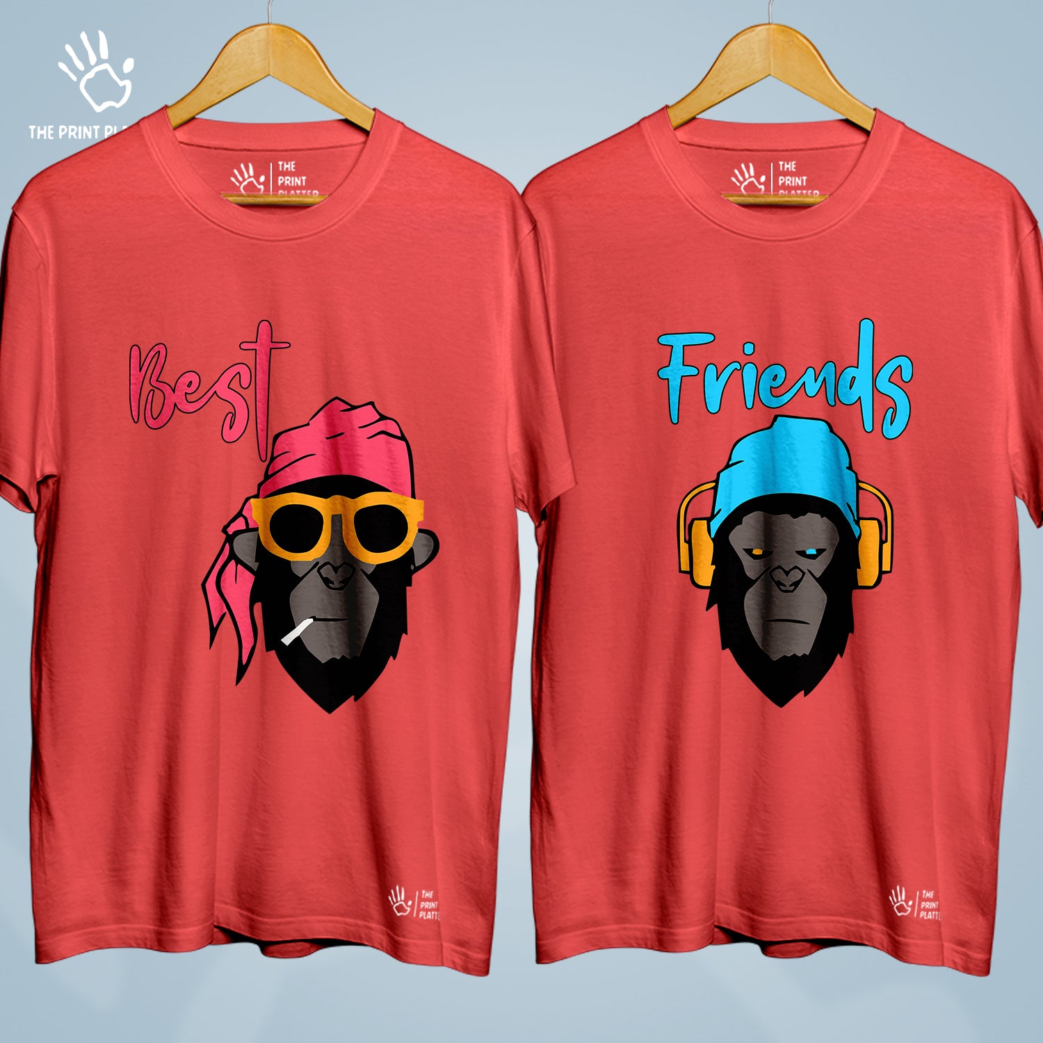 Best Friends Cotton Bio Wash 180gsm T-shirt | Combo-FriendshipDay-4-BF