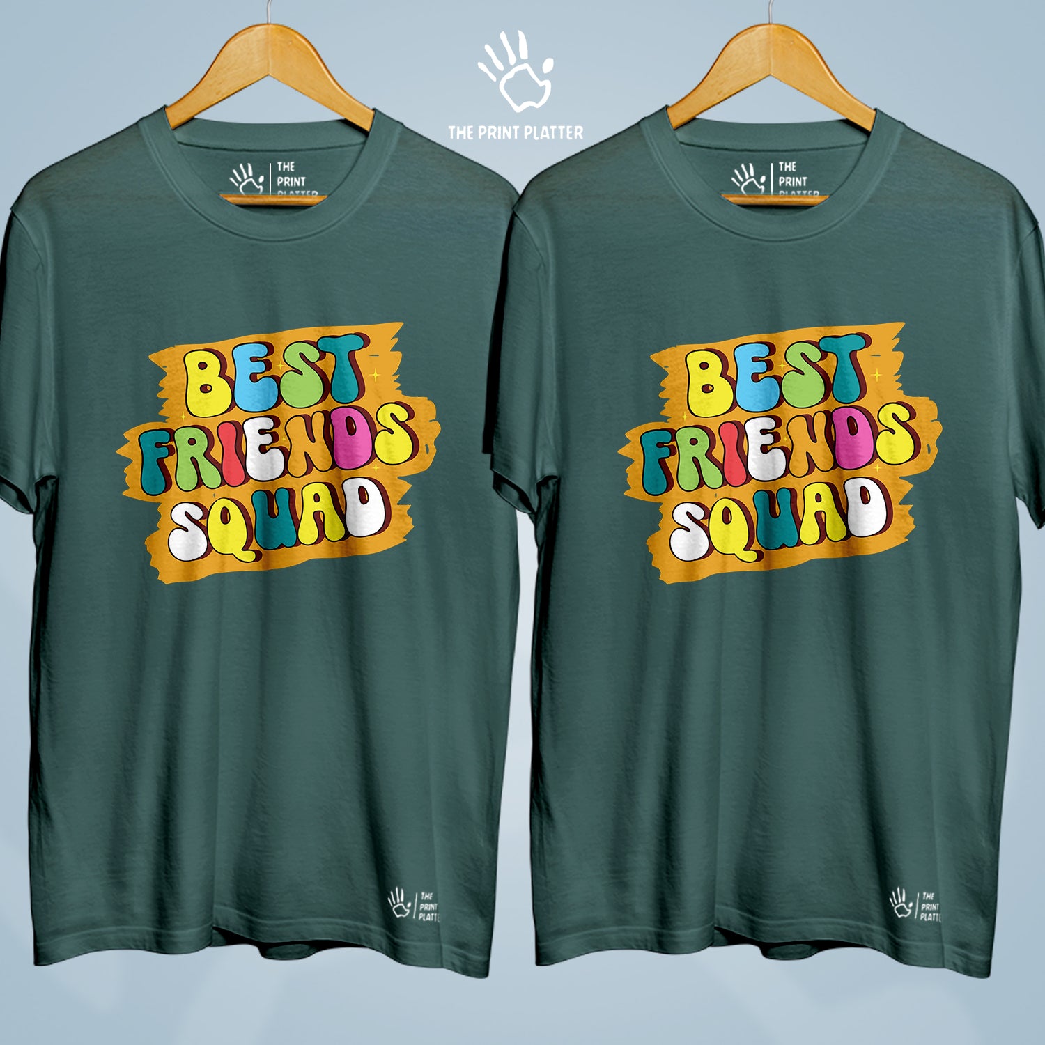 Best Friends Squad Cotton Bio Wash 180gsm T-shirt | Combo-FriendshipDay-5-BFS