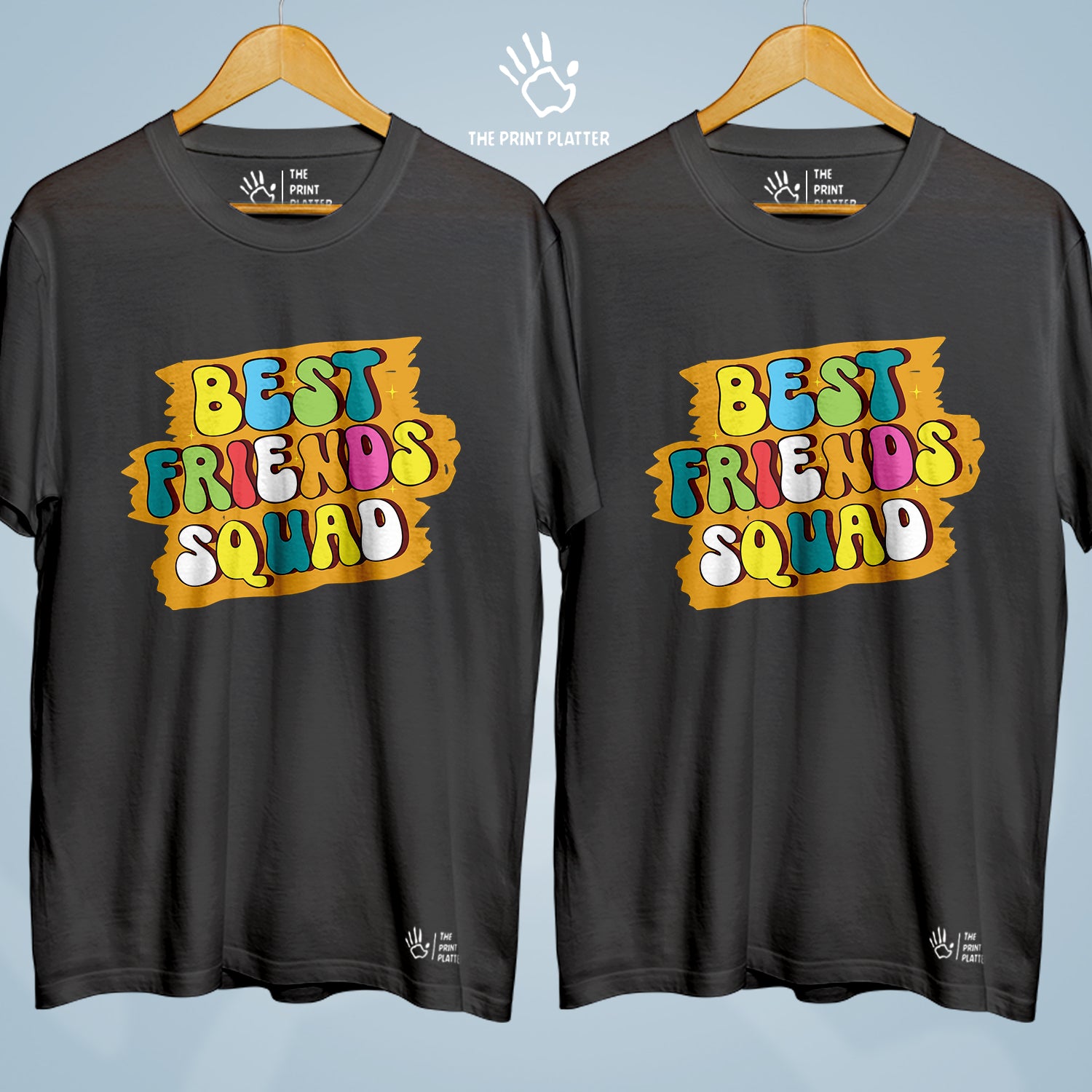 Best Friends Squad Cotton Bio Wash 180gsm T-shirt | Combo-FriendshipDay-5-BFS