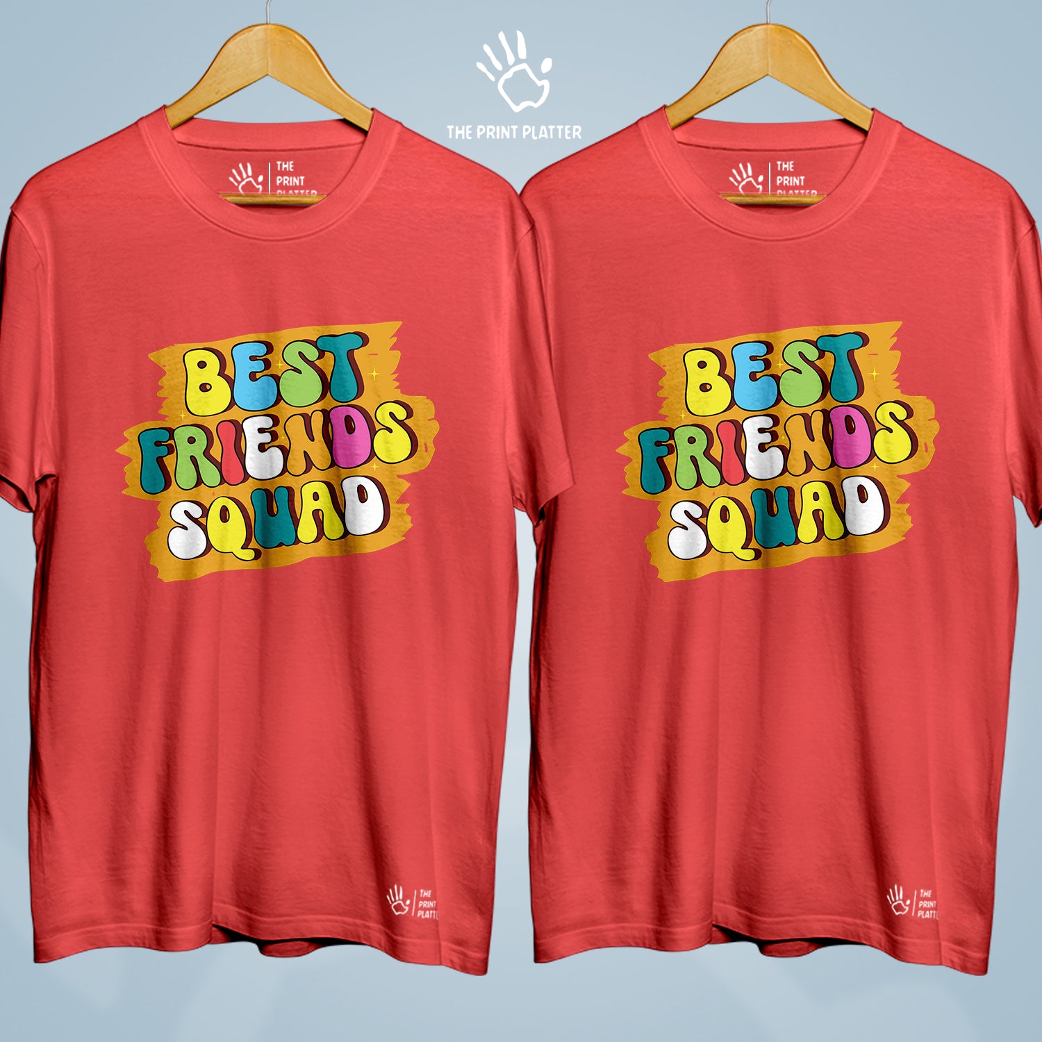 Best Friends Squad Cotton Bio Wash 180gsm T-shirt | Combo-FriendshipDay-5-BFS