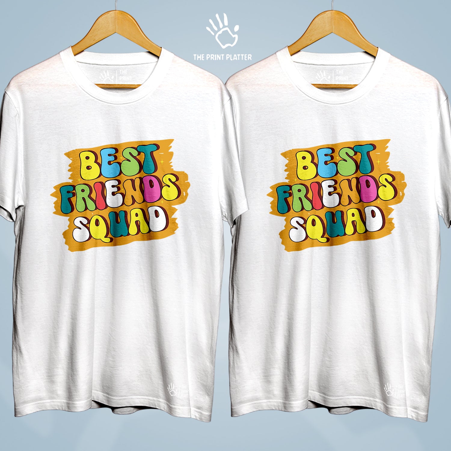 Best Friends Squad Cotton Bio Wash 180gsm T-shirt | Combo-FriendshipDay-5-BFS