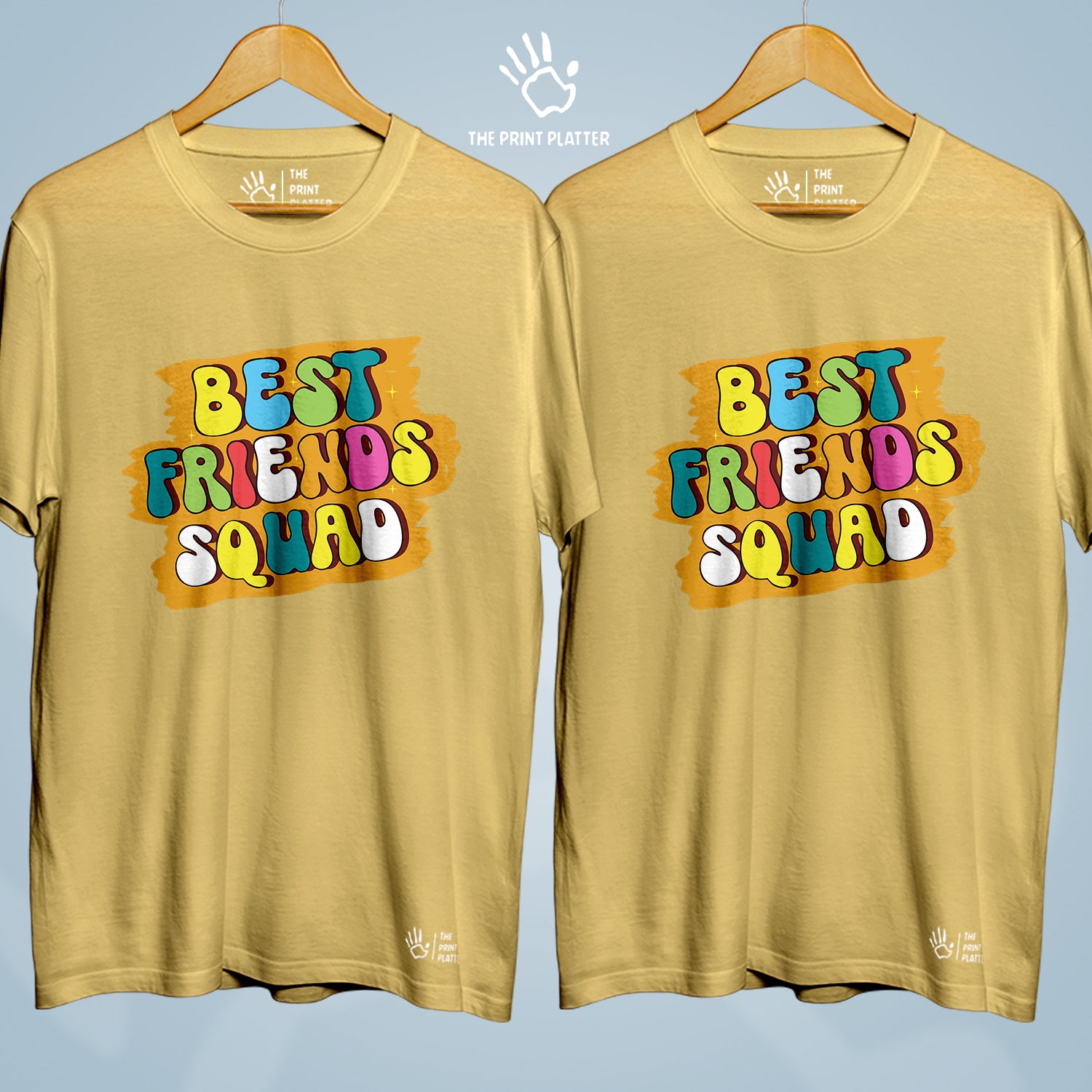 Best Friends Squad Cotton Bio Wash 180gsm T-shirt | Combo-FriendshipDay-5-BFS