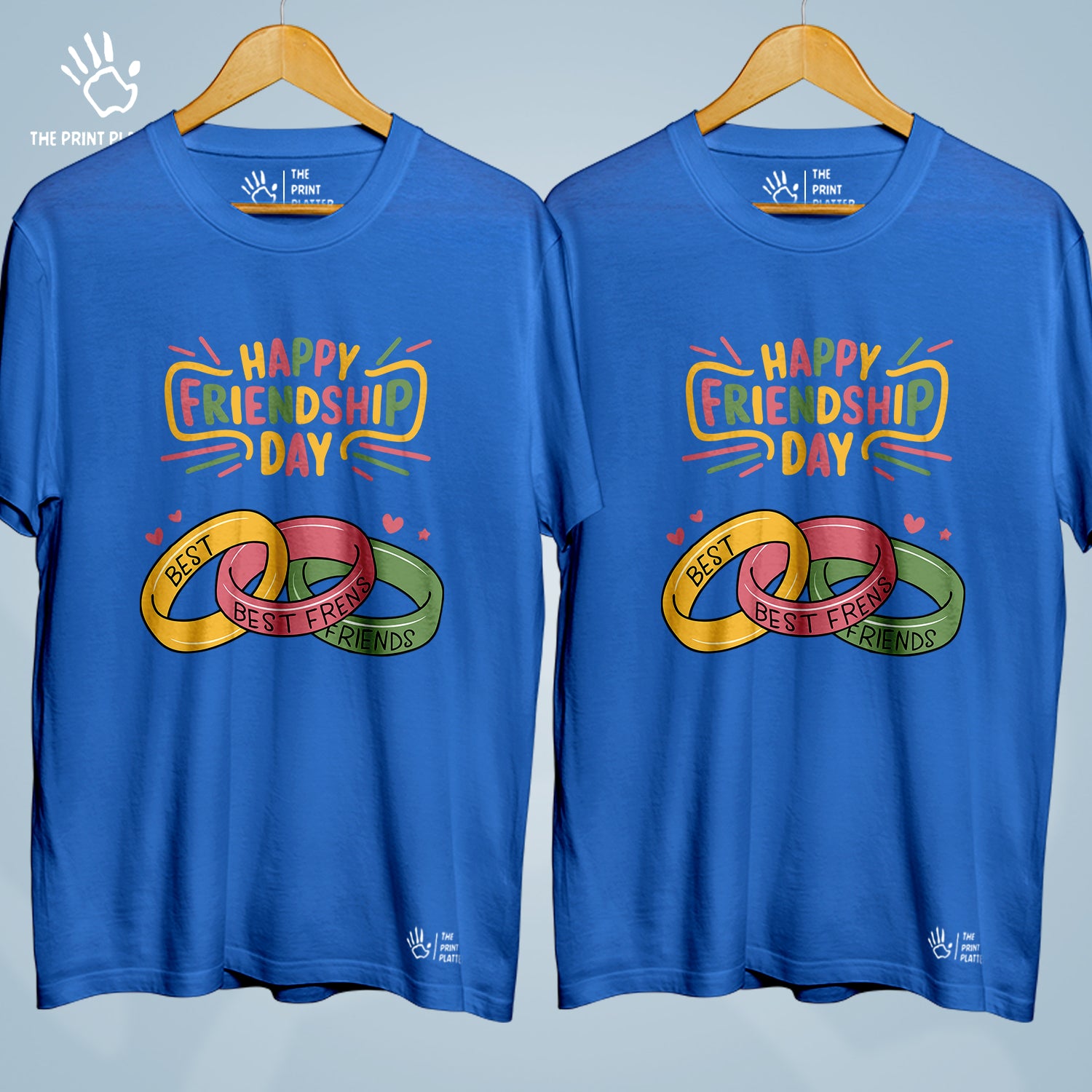 Happy Friendship Day Cotton Bio Wash 180gsm T-shirt | Combo-FriendshipDay-6-HFD