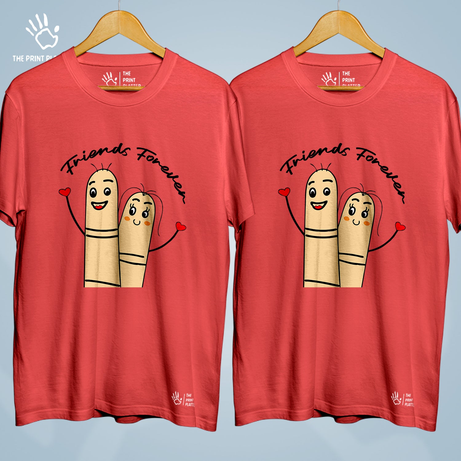 Friends Forever Cotton Bio Wash 180gsm T-shirt | Combo-FriendshipDay-7-BF