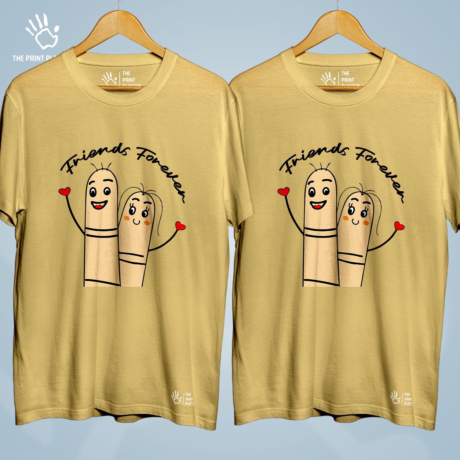 Friends Forever Cotton Bio Wash 180gsm T-shirt | Combo-FriendshipDay-7-BF