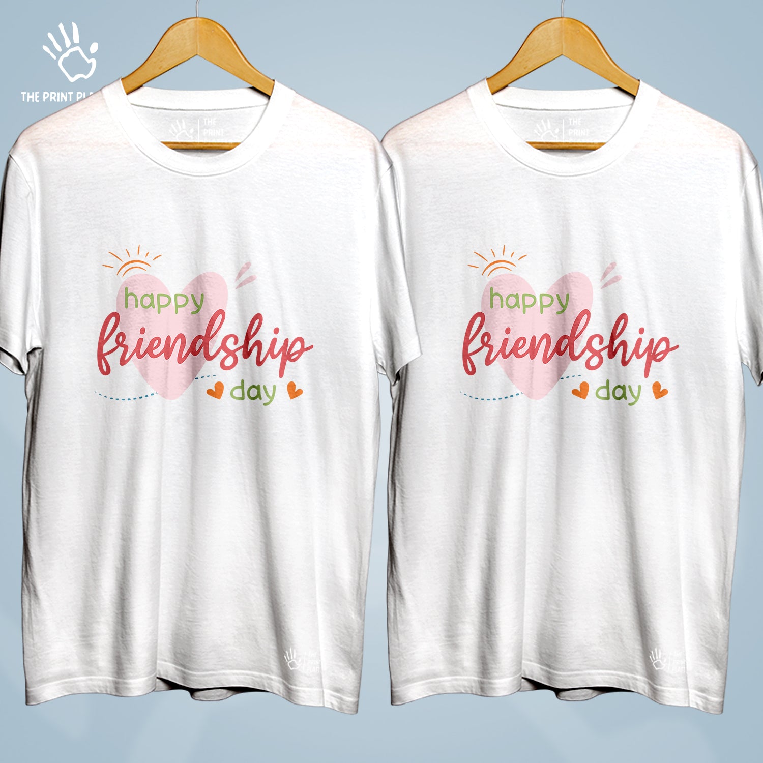 Happy Friendship Day Cotton Bio Wash 180gsm T-shirt | Combo-FriendshipDay-8-HFD