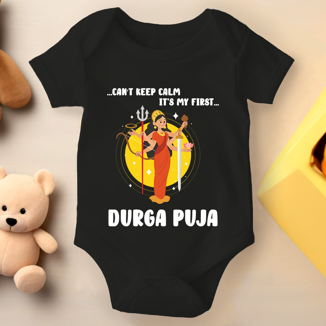 Durga Pooja Baby Romper -  Can't Keep Calm Its Durga Pooja