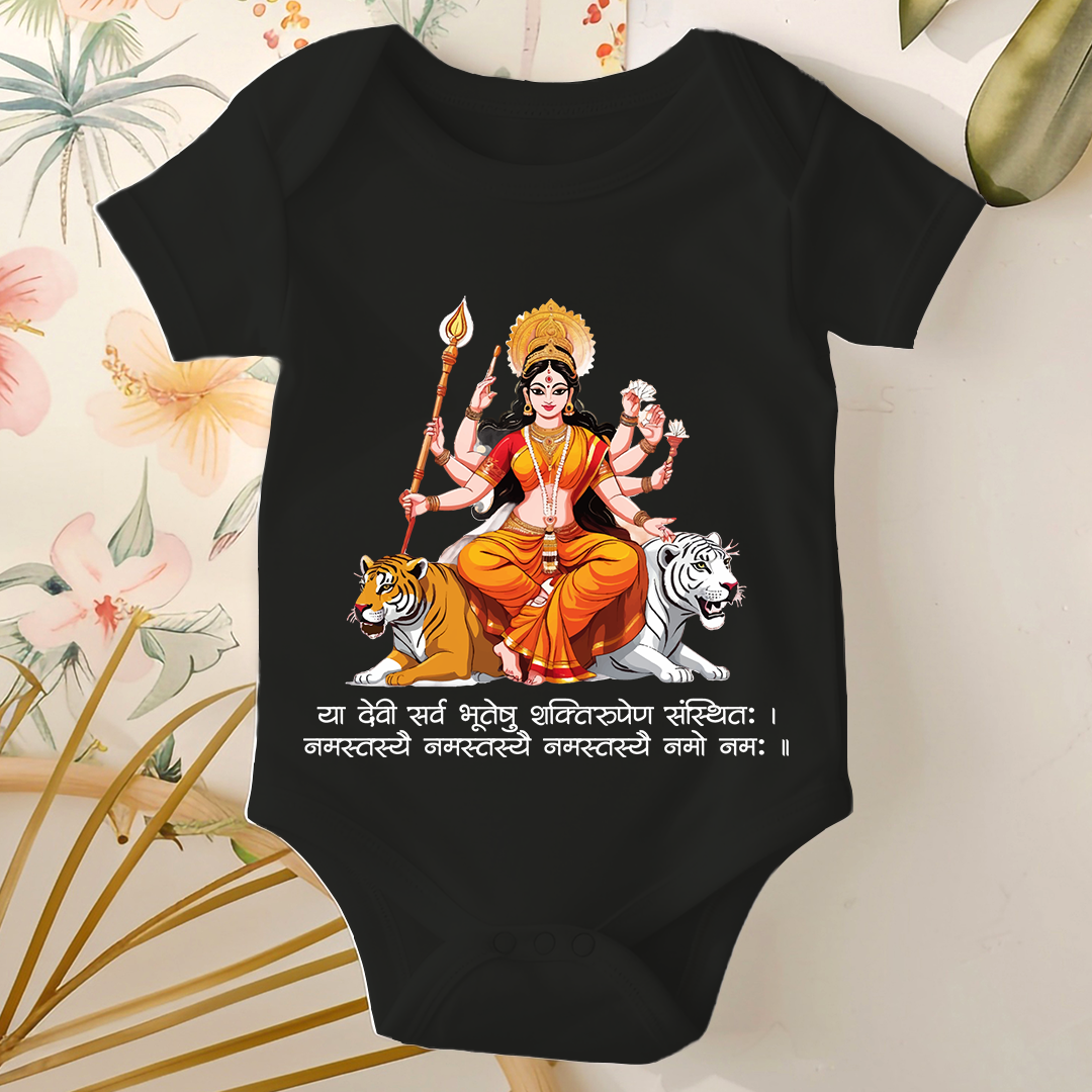 Durga Pooja Baby Romper - Devi Maa Sherawali