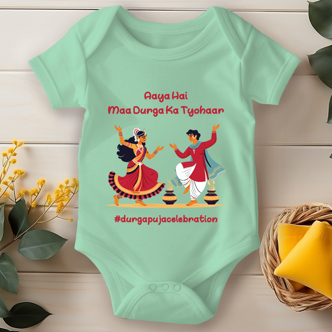 Durga Pooja Baby Romper -  Aaya Hai Maa Durga Ka Tyohaar