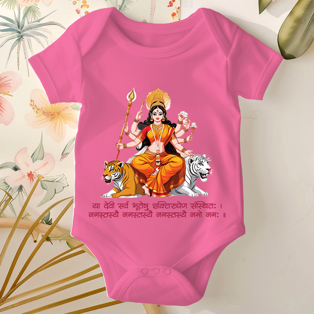 Durga Pooja Baby Romper - Devi Maa Sherawali