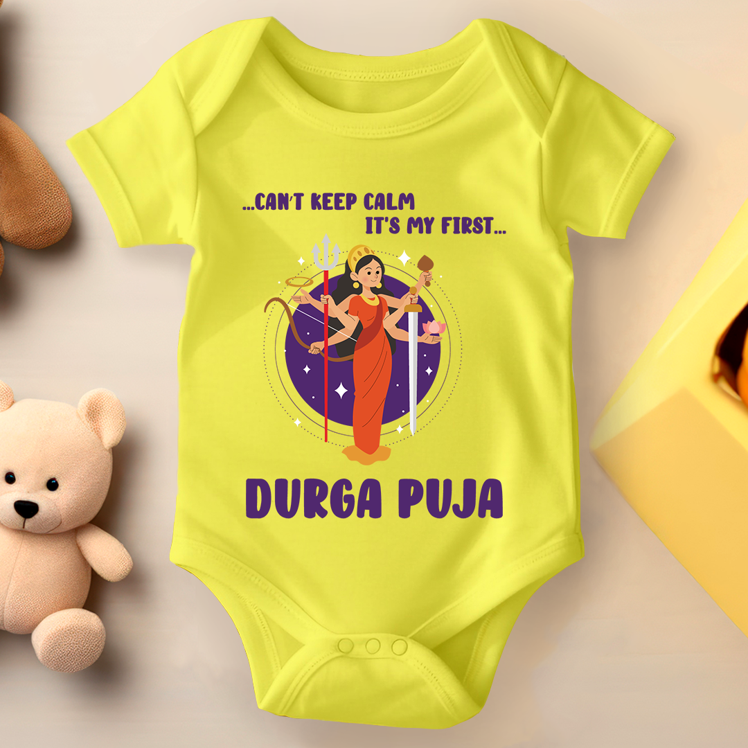 Durga Pooja Baby Romper -  Can't Keep Calm Its Durga Pooja