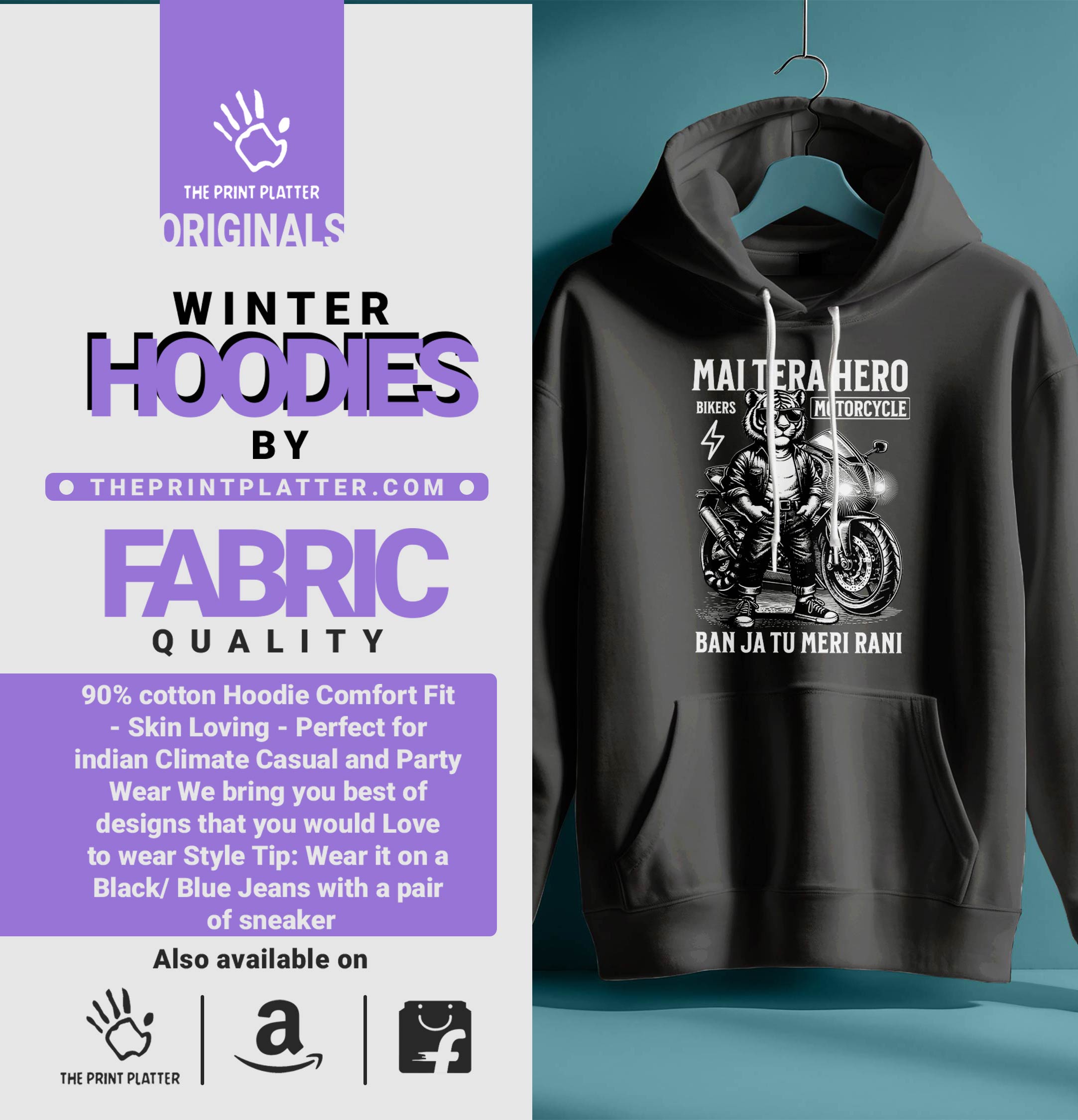 MAIN TERA HERO  HOODIE UNISEX CASUAL WEAR | 76
