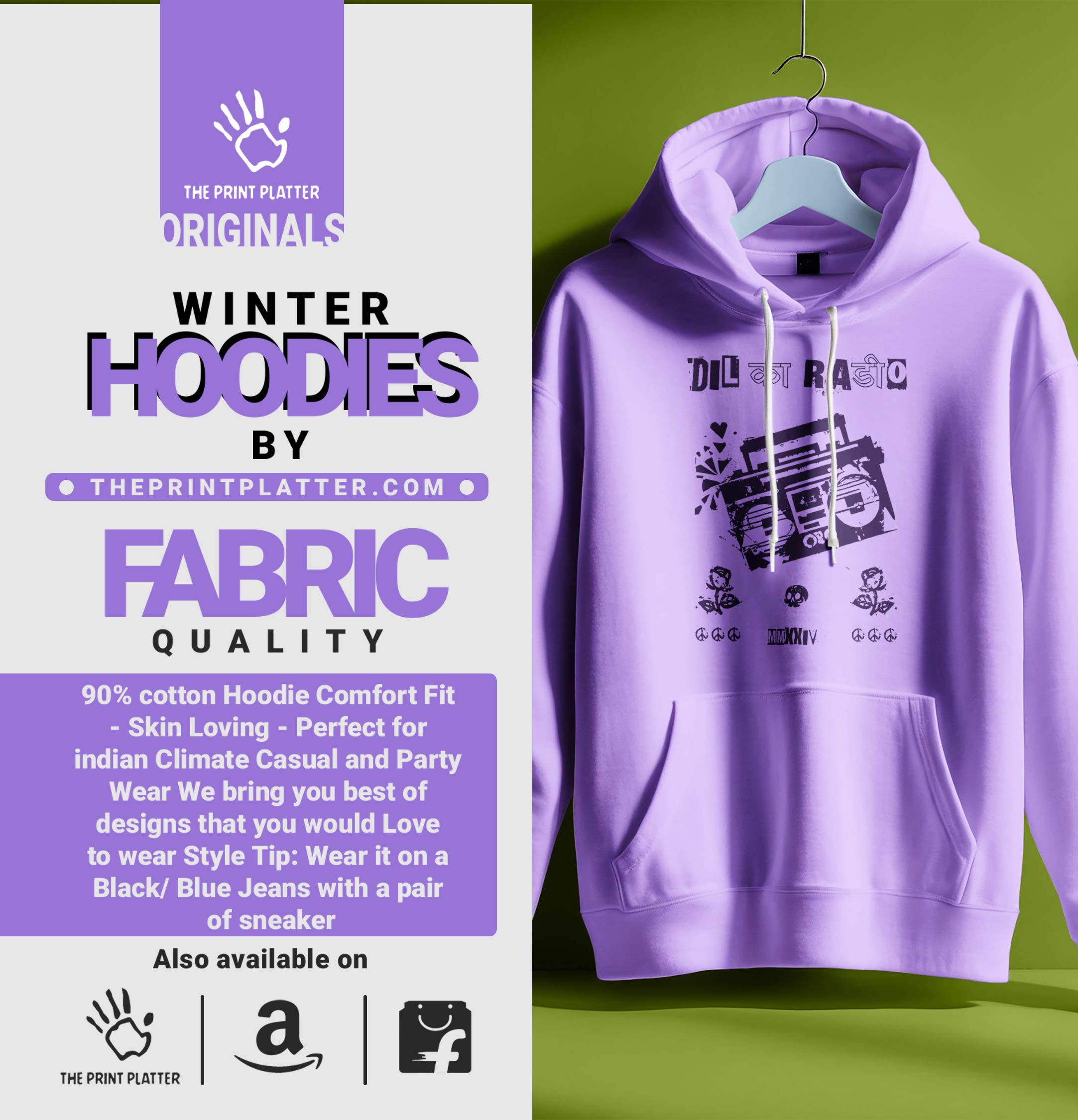 DIL KA RADIO  HOODIE UNISEX CASUAL WEAR | 86