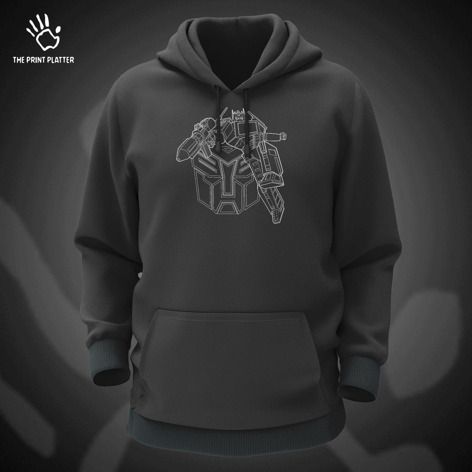 Transformers Cotton Bio Wash 330gsm Sweatshirt with Hood for Winter | H-R130