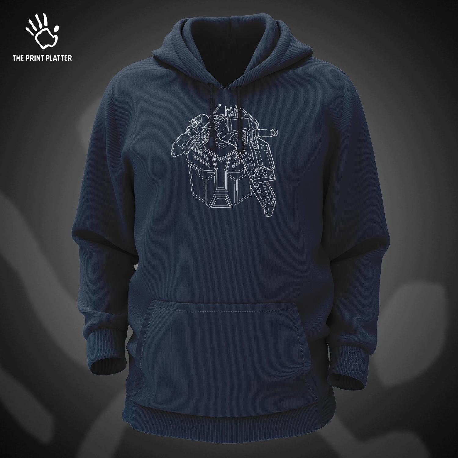 Transformers Cotton Bio Wash 330gsm Sweatshirt with Hood for Winter | H-R130