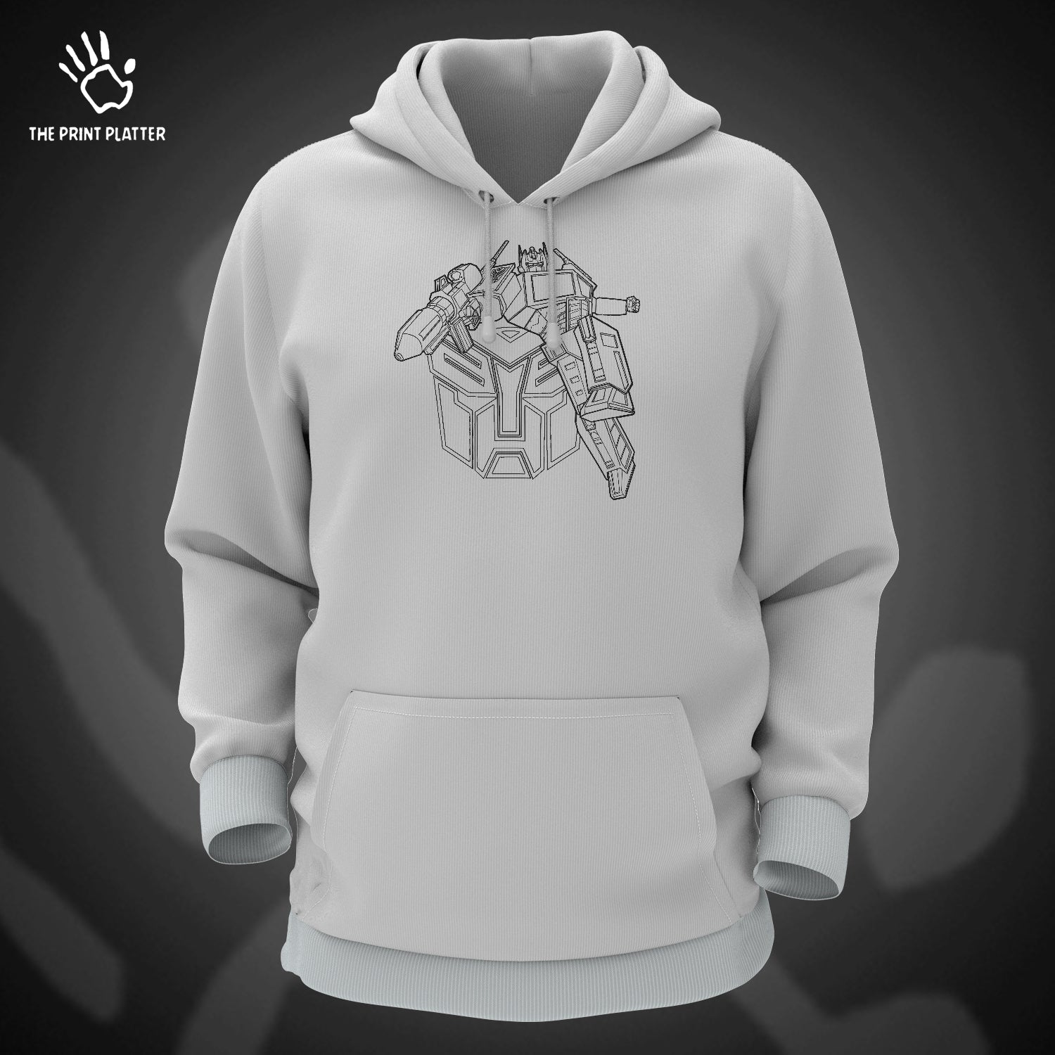 Transformers Cotton Bio Wash 330gsm Sweatshirt with Hood for Winter | H-R130