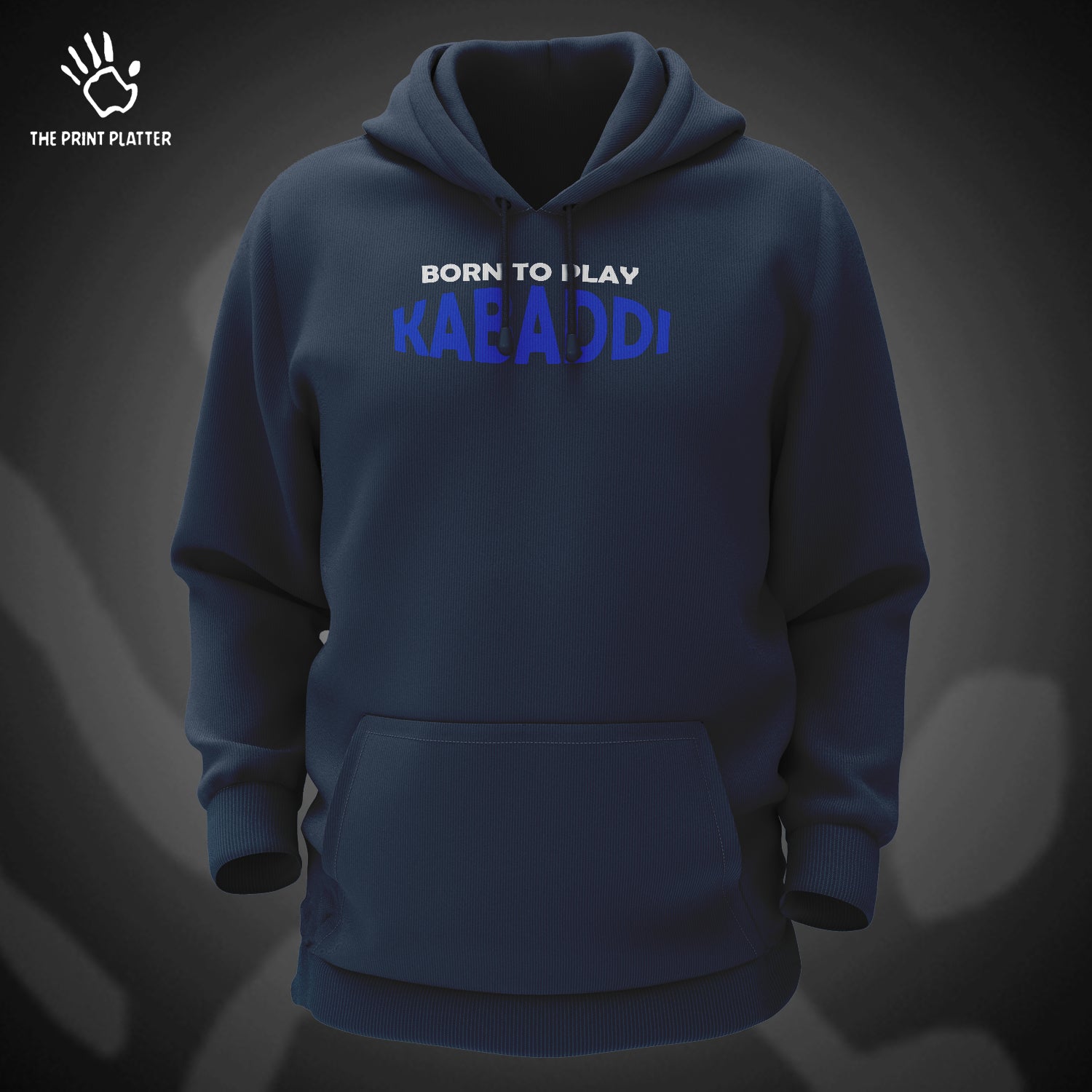 Born To Play Kabaddi Cotton Bio Wash 330gsm Sweatshirt with Hood for Winter | H-R147