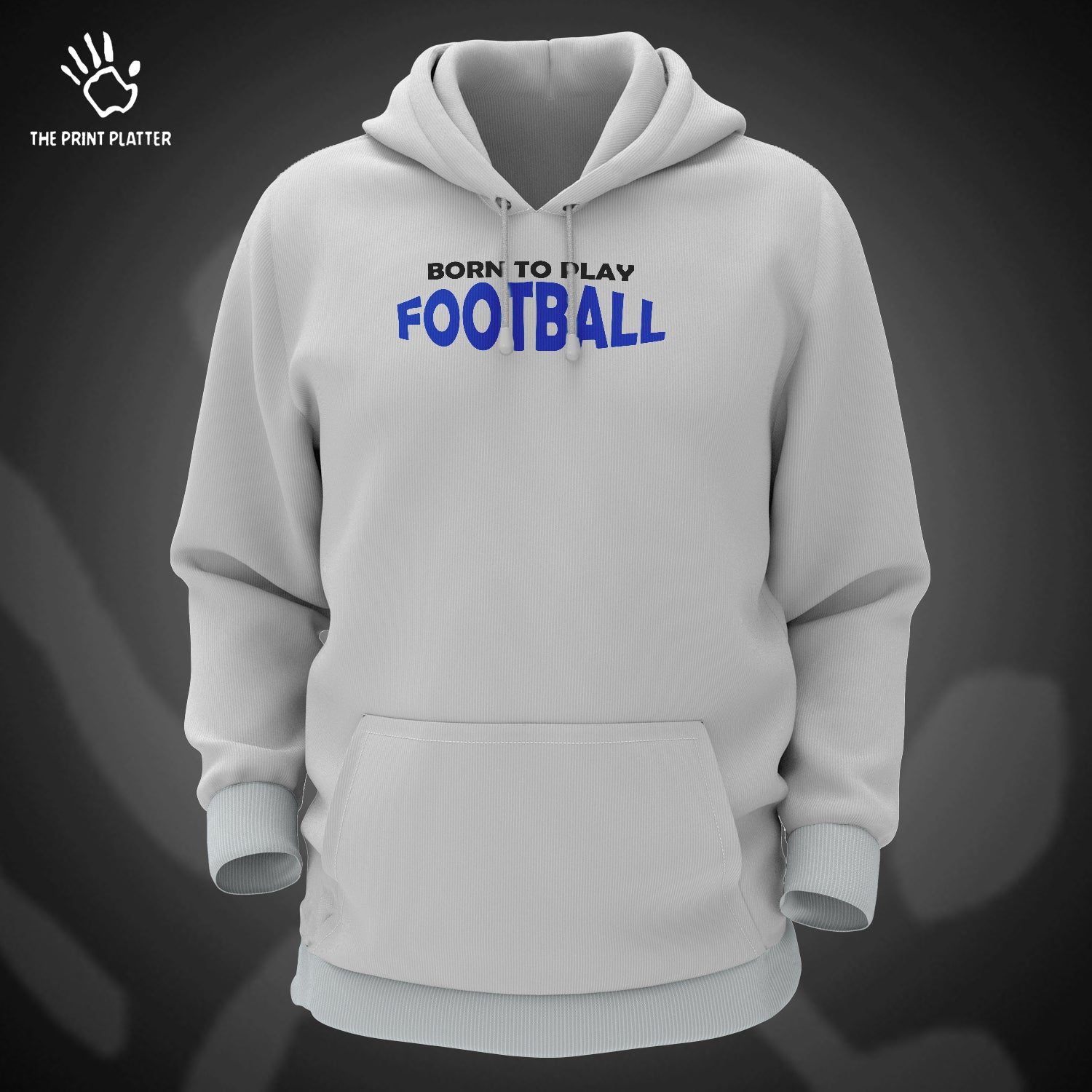 Born To Play Football Cotton Bio Wash 330gsm Sweatshirt with Hood for Winter | H-R153